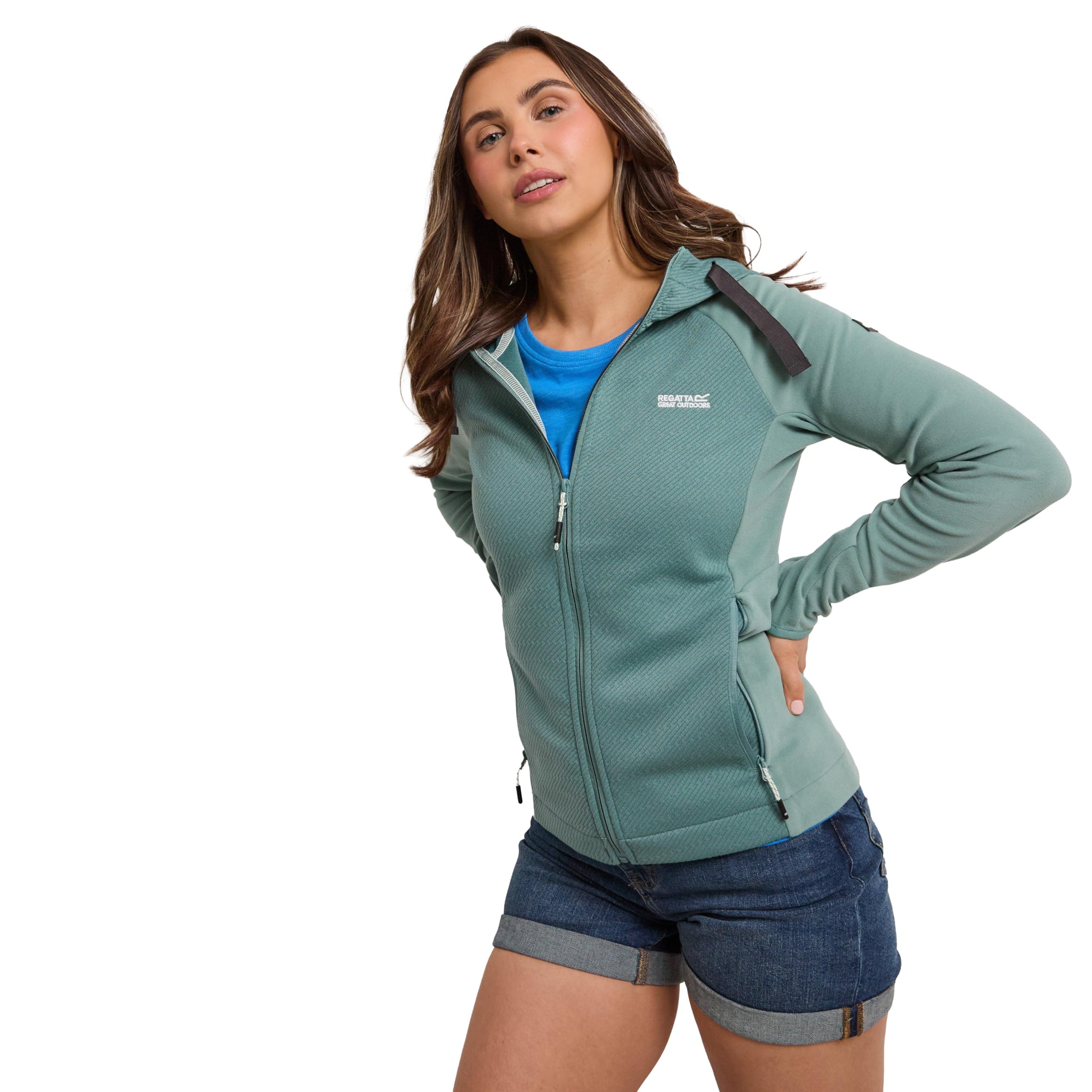 Regatta Women's Mid Green Vatana Fleece Hoodie Size 16