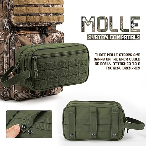 Miniatura 5 de QT&QY Neceser táctico para hombre, bolsa de higiene, bolsa de herramientas militares, bolsas Molle, kit de afeitado para hombre, bolsas de ducha de