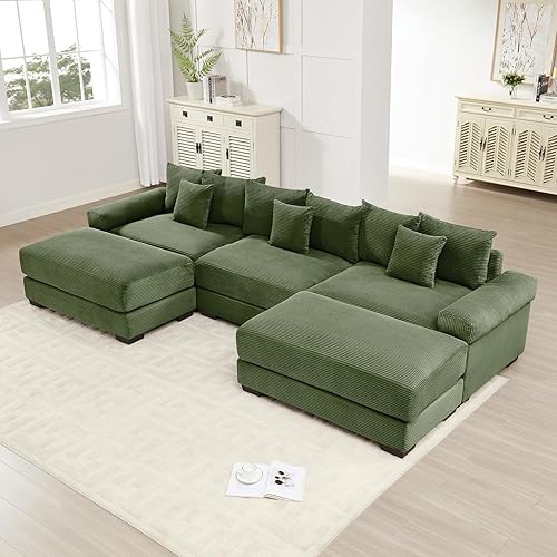 Miniatura 7 de Otomana para sofá modular modular, sofás seccionales de pana de gran tamaño para sala de estar, dormitorio, apartamento, sofá de nube de asiento