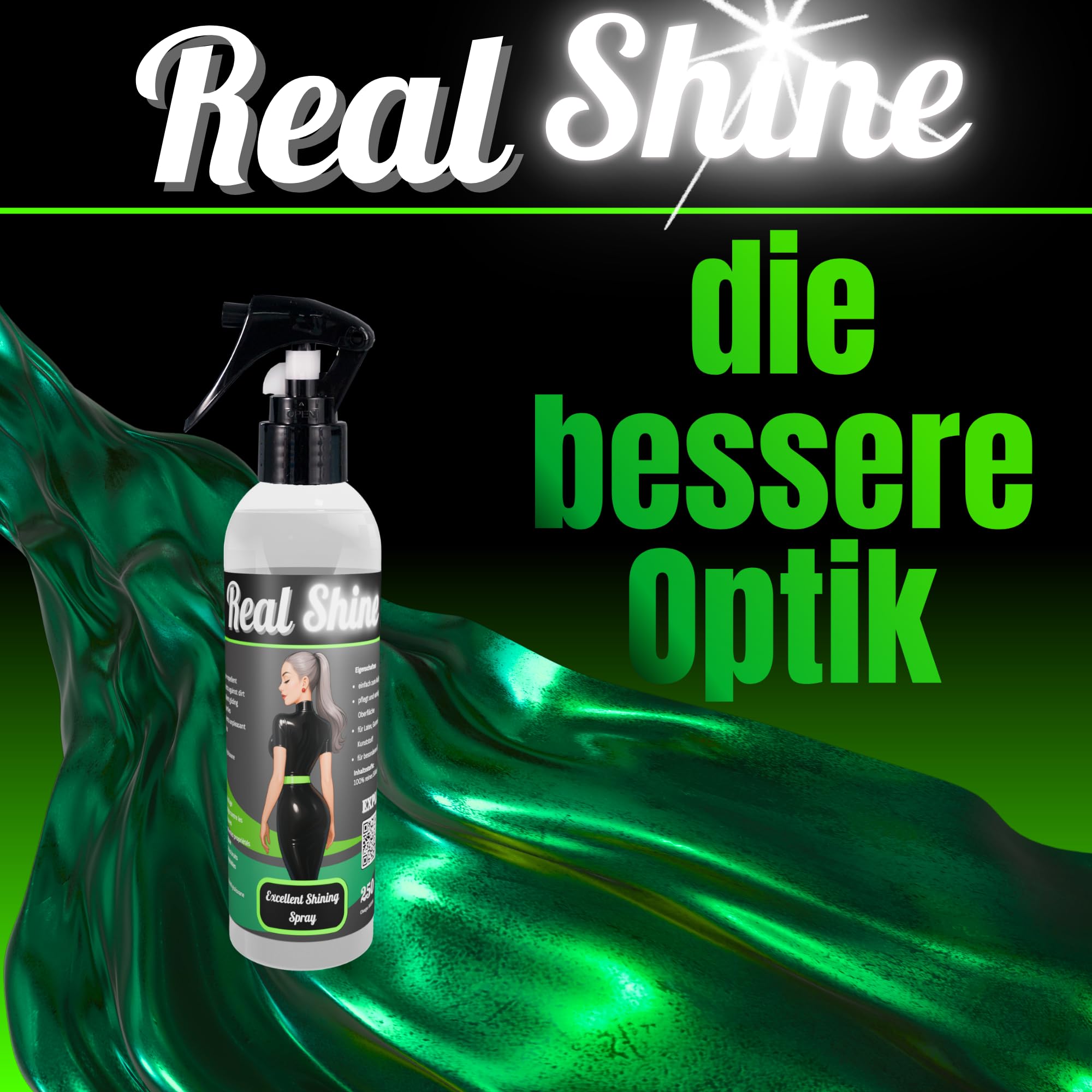 Excellent Shining Spray 250 ml I Huile pour latex I Soin professionnel du caoutchouc et aide à l'enfilage économique I Soin latex inodore pour un aspect brillant | Spray de 250 ml