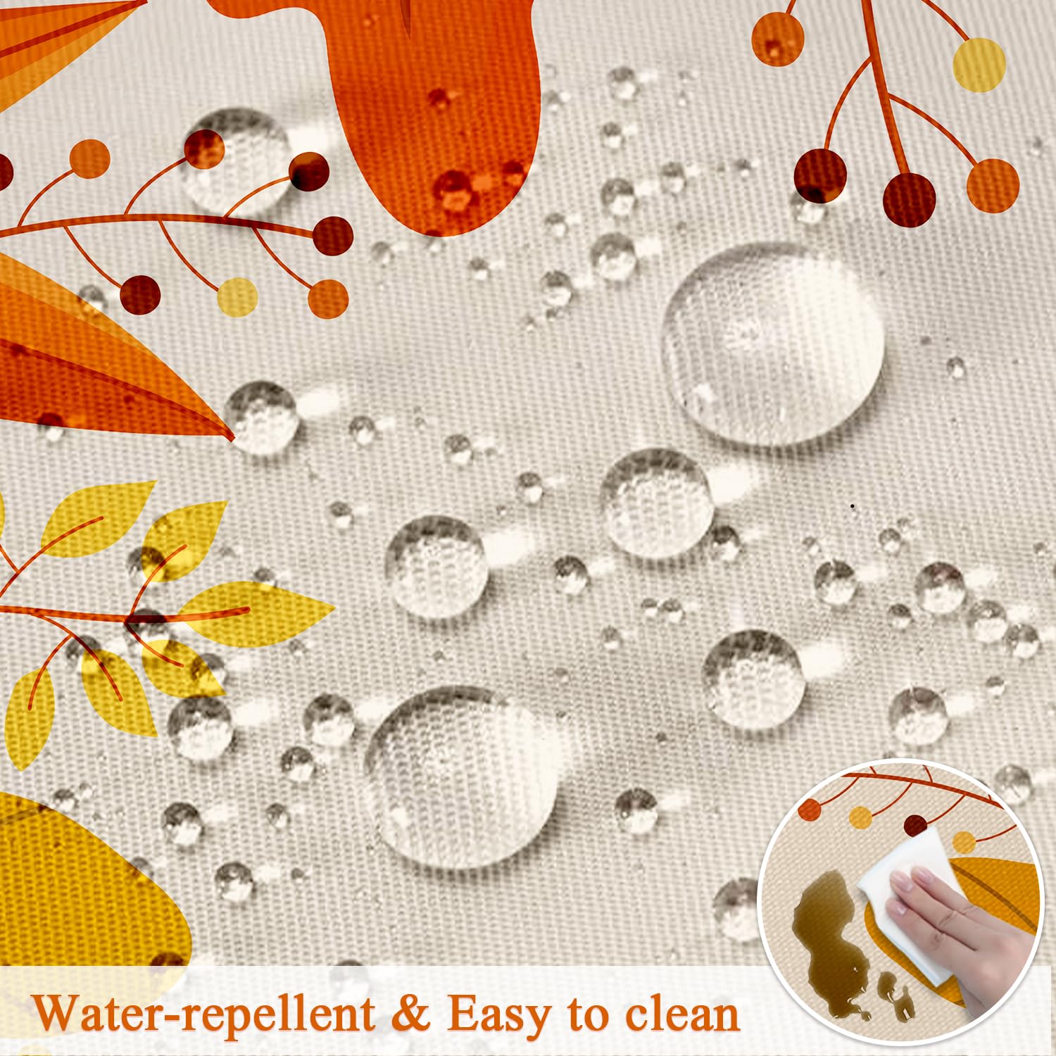 iEvery Wipeable Tablecloth Rectangular, Table Cloth Wipe Clean Maple Leaf Theme - Image 3
