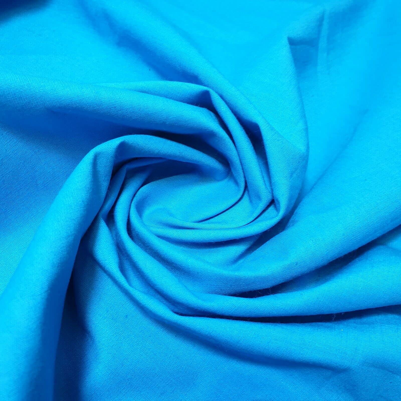 Tessuto Janak, 100% cotone, larghezza 112 cm, tinta unita, colore: turchese