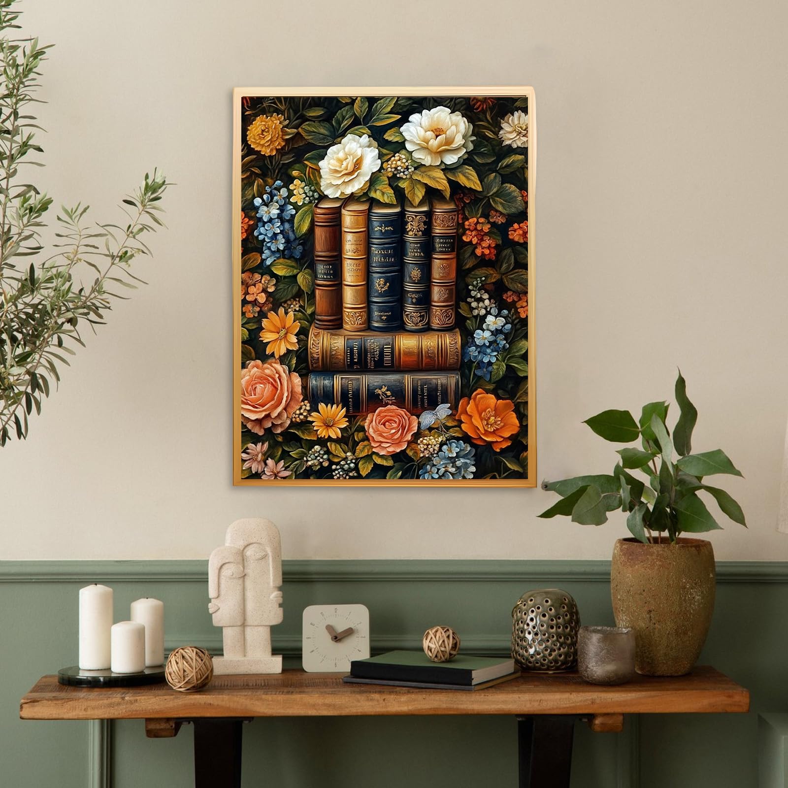 KEYIFA Peinture Par Numéros Vase Fleurs – Kits Acrylique 30x40cm, Toiles, 3 Pinceaux – Débutant, Décoration Détente