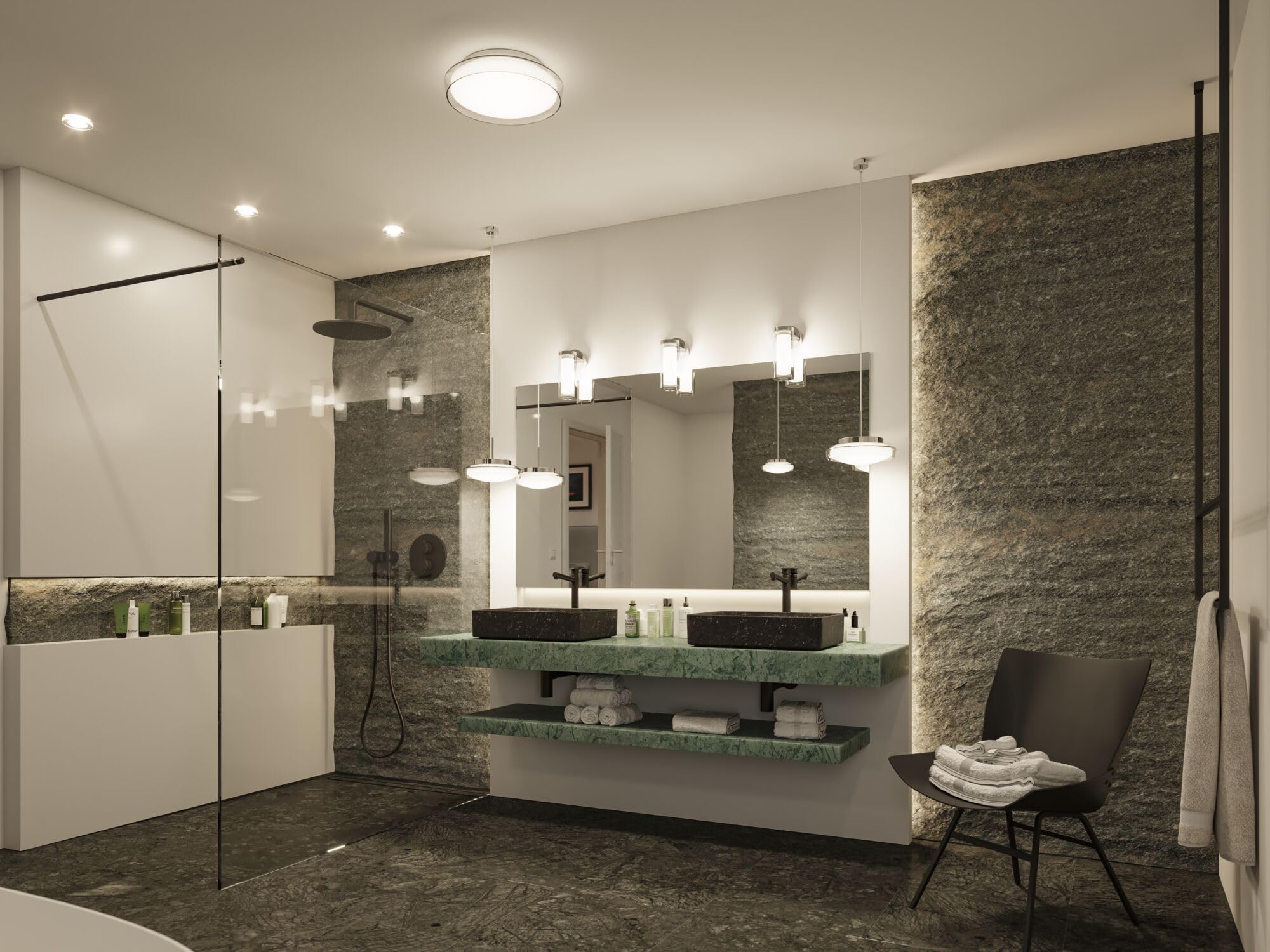 Paulmann 71076 Applique Selection Bathroom Luena IP44 E14 230 V max 20W dimmerabile cromo, vetro, luce da bagno a una fiamma