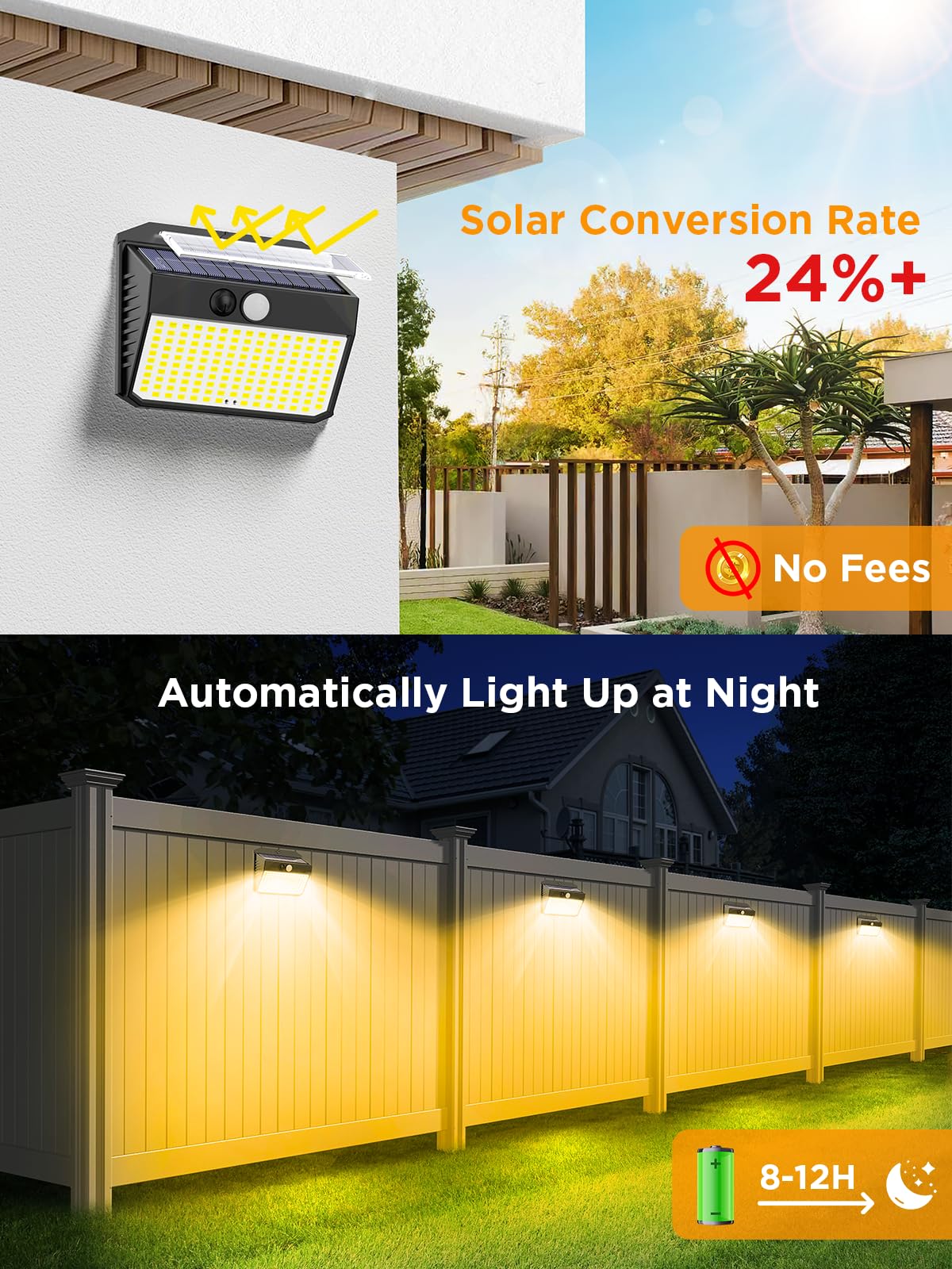 150LED Lampe Solaire Extérieur Détecteur de Mouvement, Lumiere Solaire Exterieur avec 3 Modes, IP65 Etanche Spot Solaire, Lampe Solaire pour Jardin, Lot de 2, Lumière Chaude