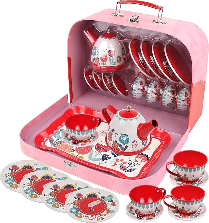 Tea Set for Little Girls, Pretend Play Tea Party Set