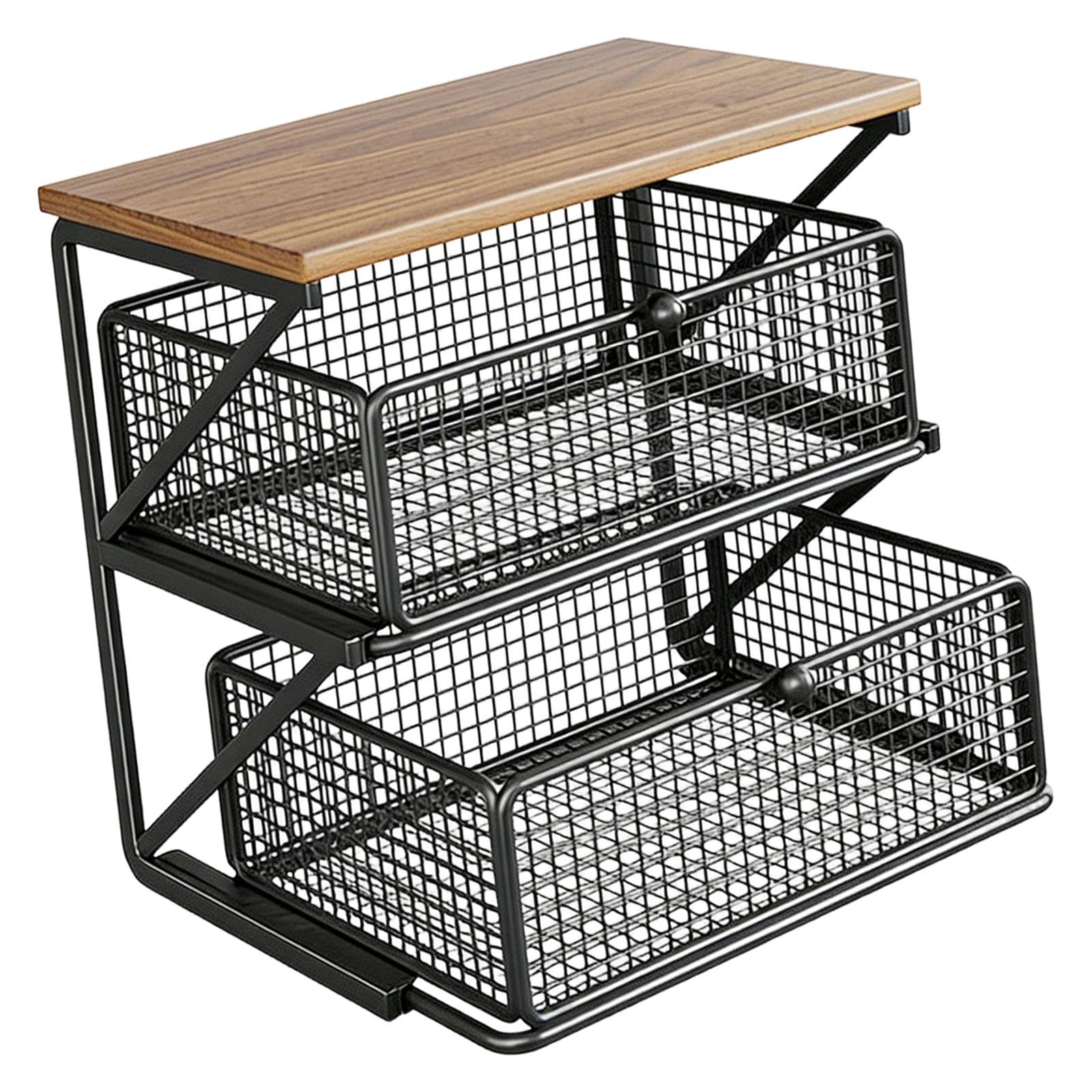 Organizer Multifunktionale Ablage mit Schubladen Und Fächern Aus für Kaffeezubehör Becher Snacks für Schreibtisch Küche Apart, Black S