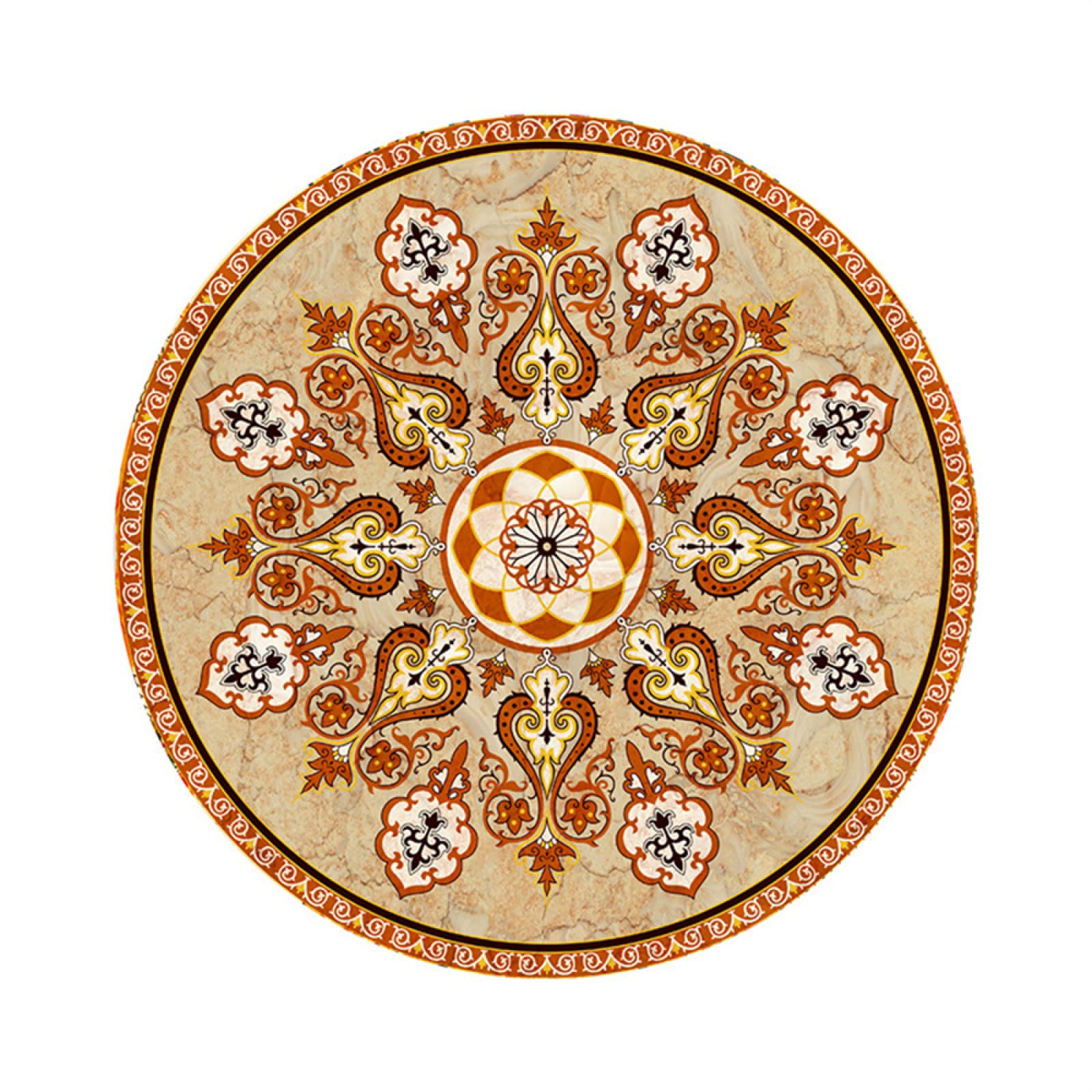 Tapis de salon rond marbré 60 cm pour décorer petit coin