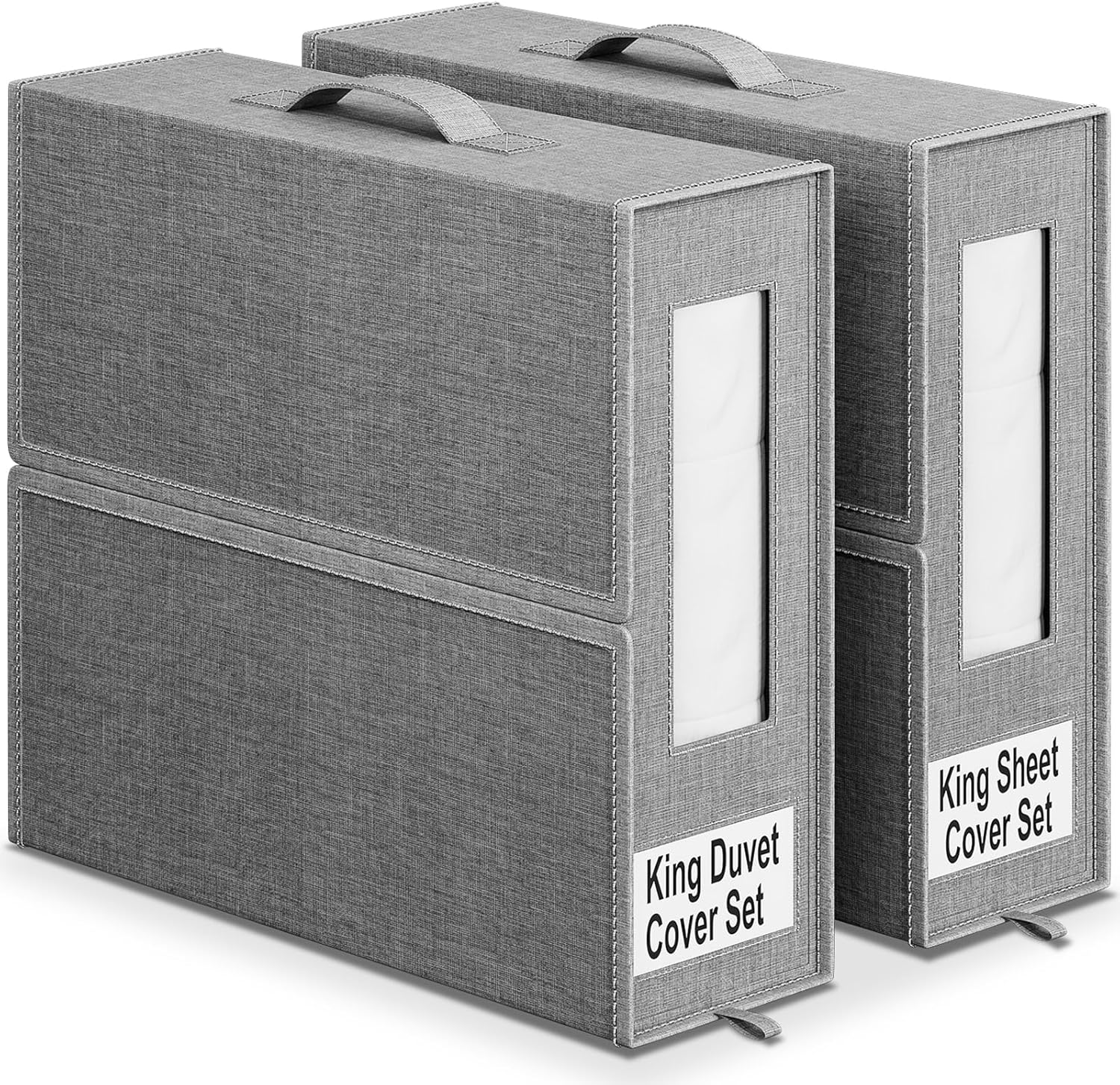 Bed Sheet Organizer Storage Bins for Closet, 2 PCS