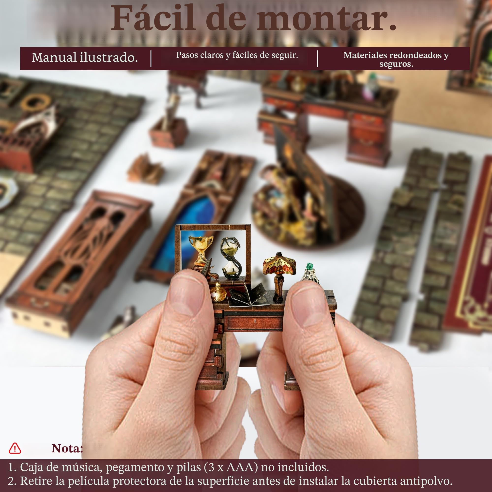 DIY Book Nook Kit: Casas en Miniatura para Montar con Muebles - Maquetas Adultos Decoración Creativa para Estanterías y Luces LED