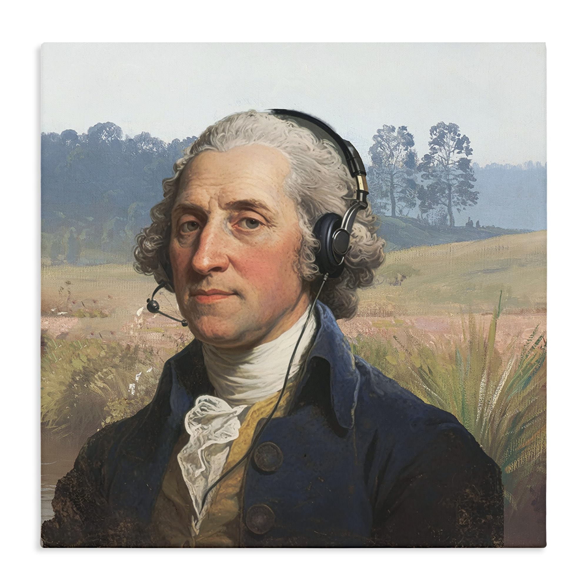 Stupell Industries 'Classical Gentleman with Headset', Canvas Art, 17 x 17 Inches, Easy to Hang and Sturdy, Made in USA, by CAD Designs