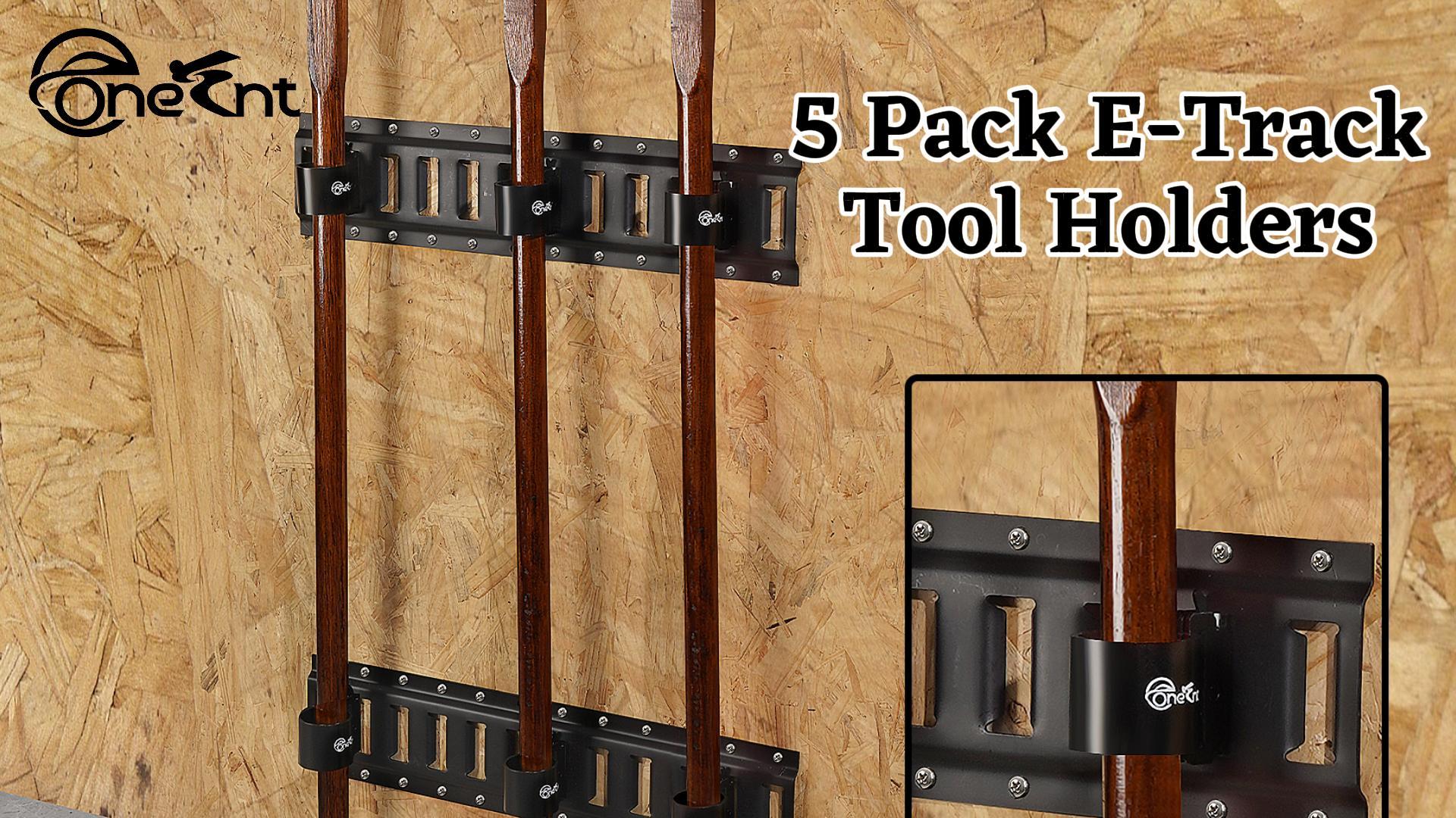 5-Pack Heavy-Duty E-Track Tool Holders – Organize Rakes, Shovels, Brooms In Your Trailer, Truck, Or Garage (Holds Up To 600 Lbs)