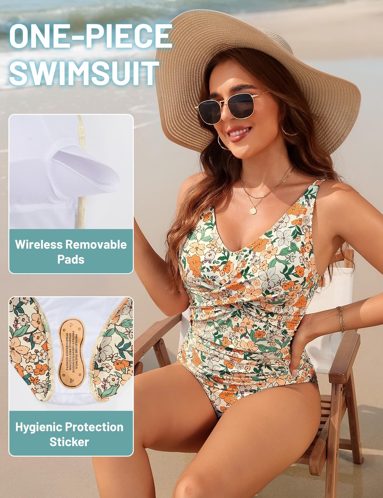 UMIPUBO Bañador Mujer Reductores Vientre Plano Talla Grande Traje de Baño de Una Pieza Cruce Torácico Sexy con Cuello en V Ropa de Baño