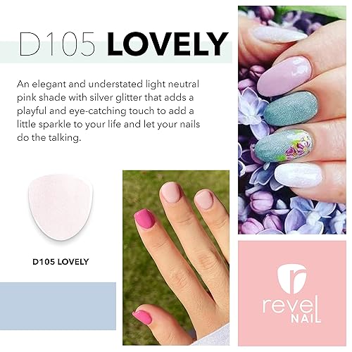Miniatura 8 de Revel Nail Polvo de inmersión, esmalte de uñas en polvo rosa y francés, resistente a las astillas, con vitamina E y calcio, manicura de bricolaje,