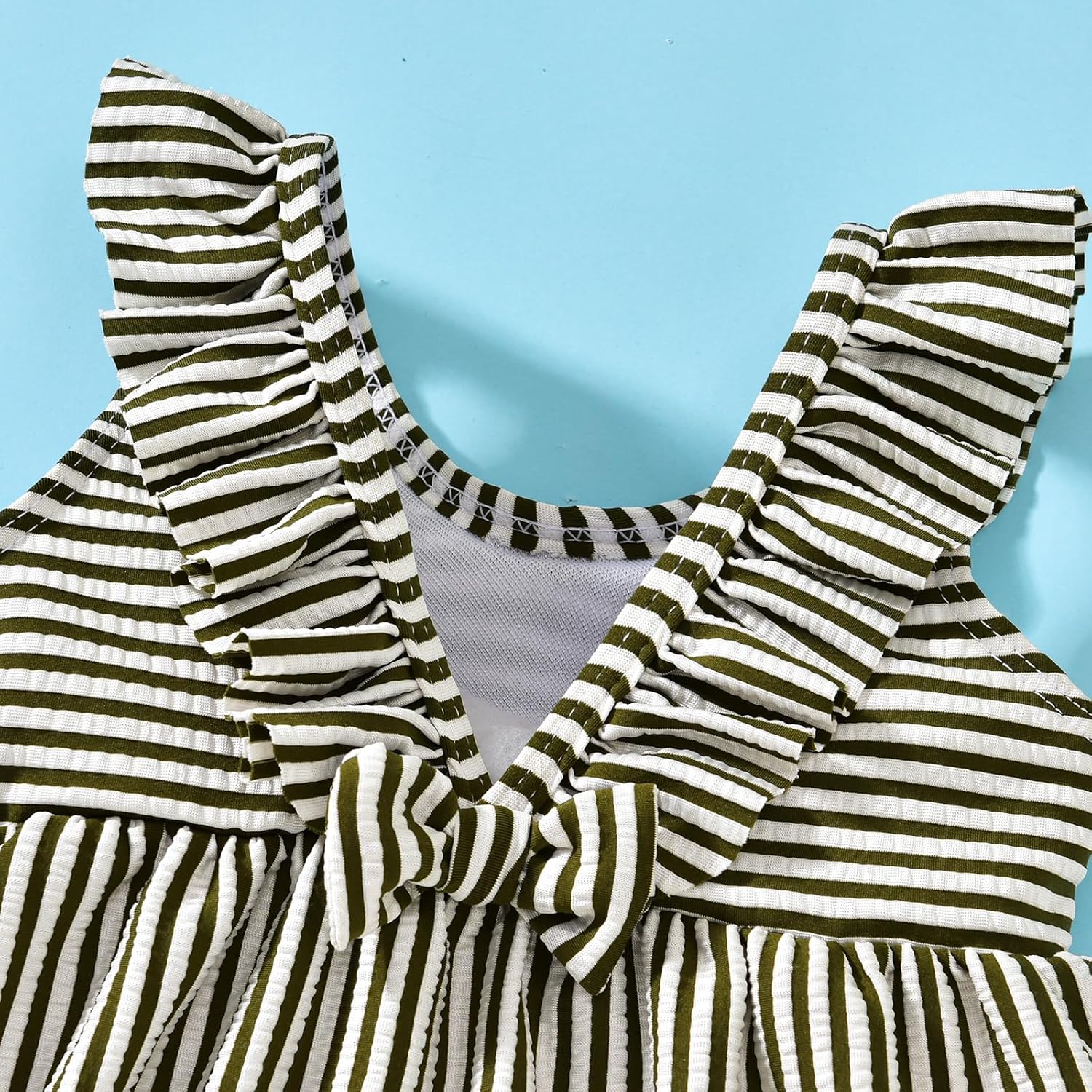 Baby Girl Swimsuit Back Bow Striped Bikini Toddler Girls Two Piece Summer Beach Bathing Suit 6M-5T