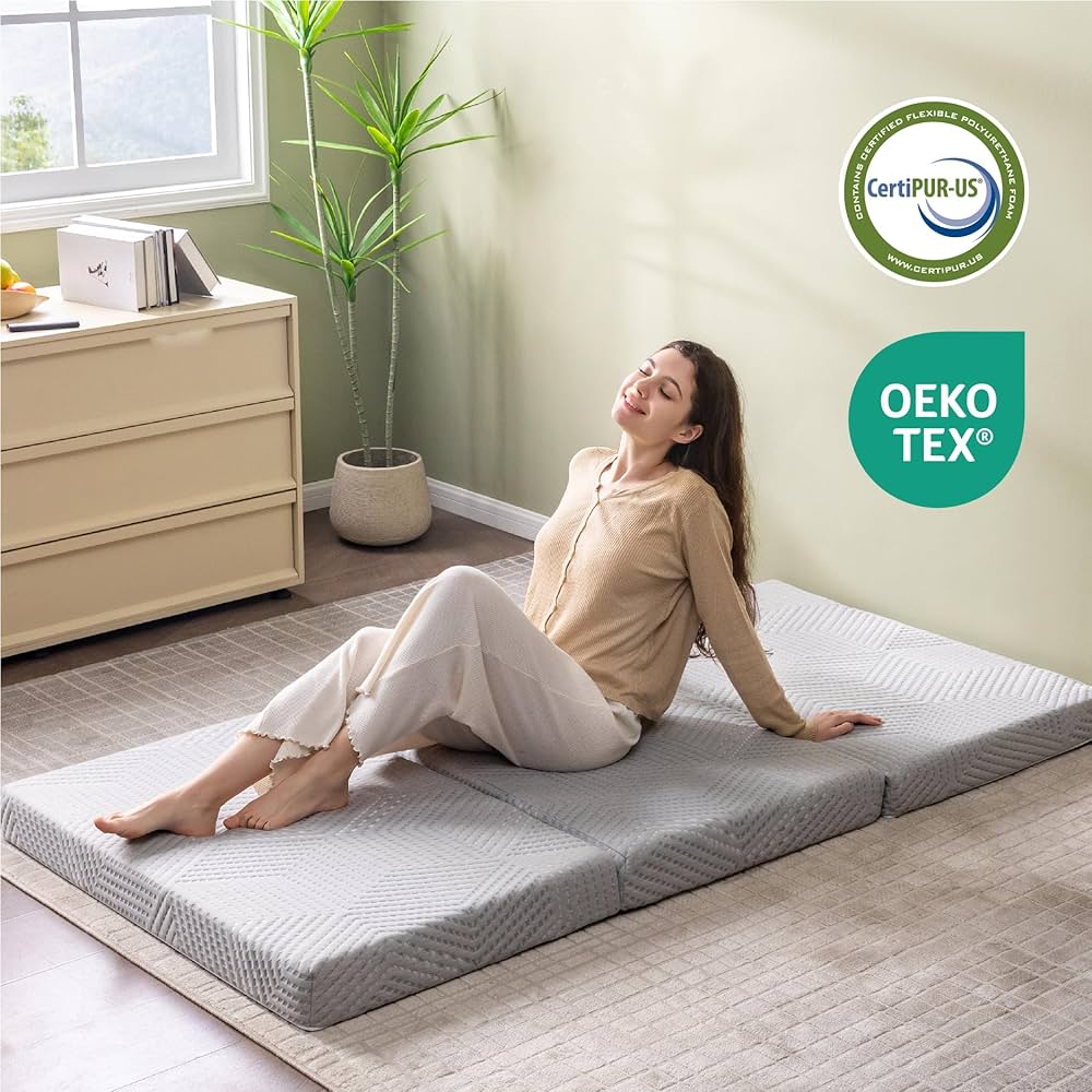 Amazon.com: Folding Mattress, 4 Inch Single Tri Folding