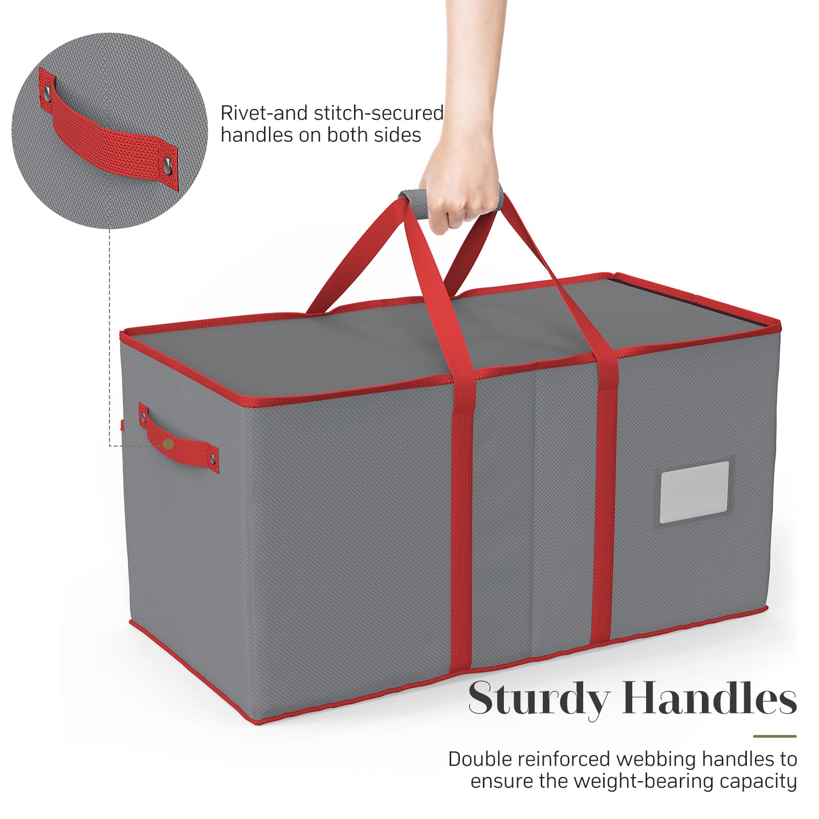 Cajas Para Guardar El Arbol De Navidad Caja De Almacenamiento Para Adornos  De Navidad - 8 Bandejas Ajustables - Hasta 128 Adornos - Color Rojo  Contenedor Tela Oxford 600D, image size:1601x1601