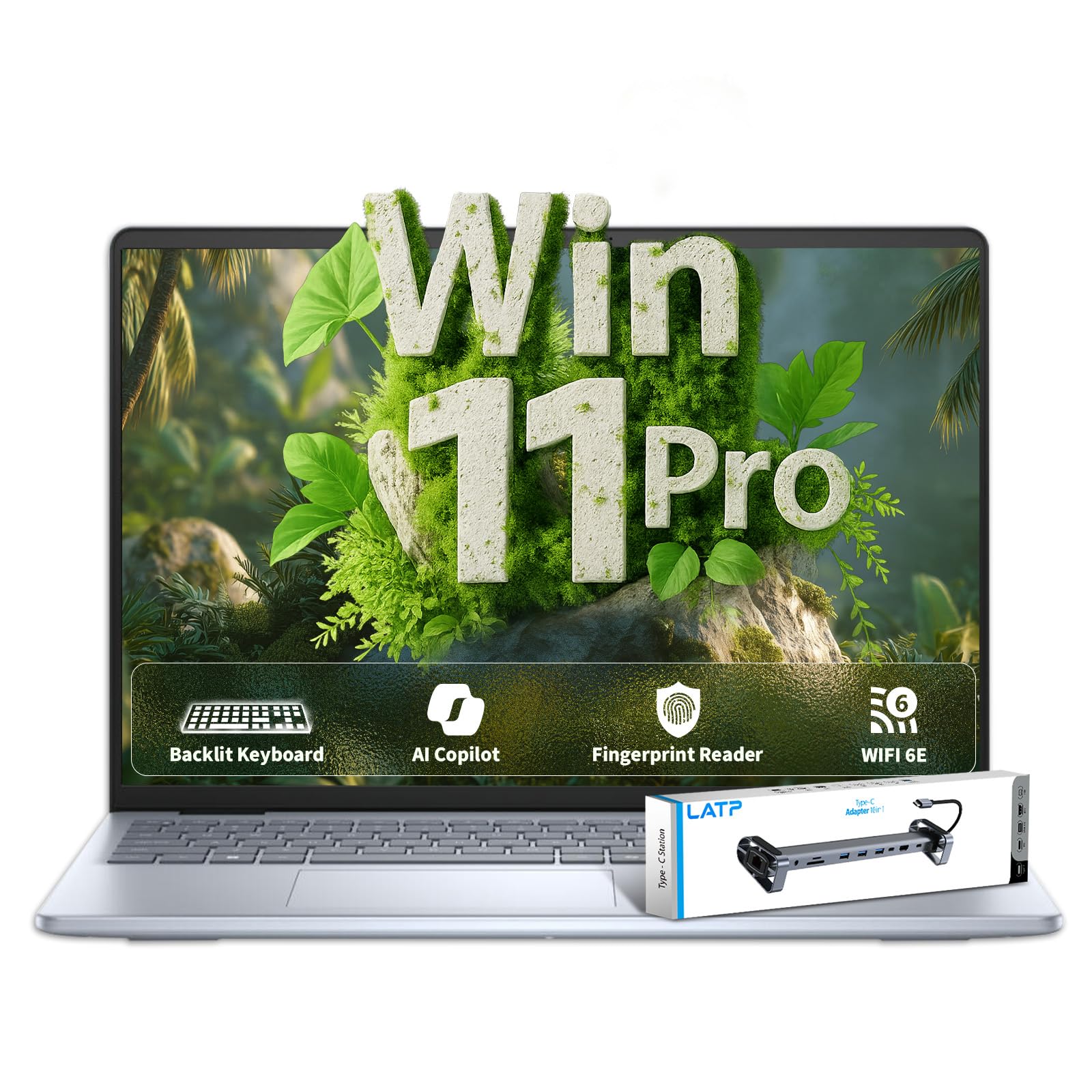 Inspiron 16 FHD Laptop Business, Ryzen 7 8840U (8-core), 32GB DDR5 + 1TB SSD, AI Copilot, Fingerprint Reader, Windows 11 Pro, Backlit Keyboard, Privacy Camera