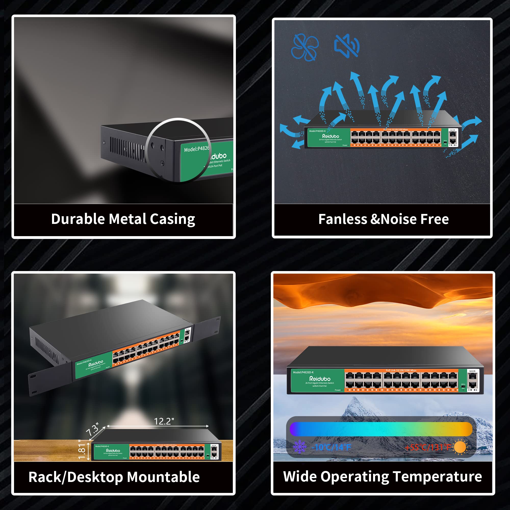 Switch PoE Gigabit Ethernet a 26 porte