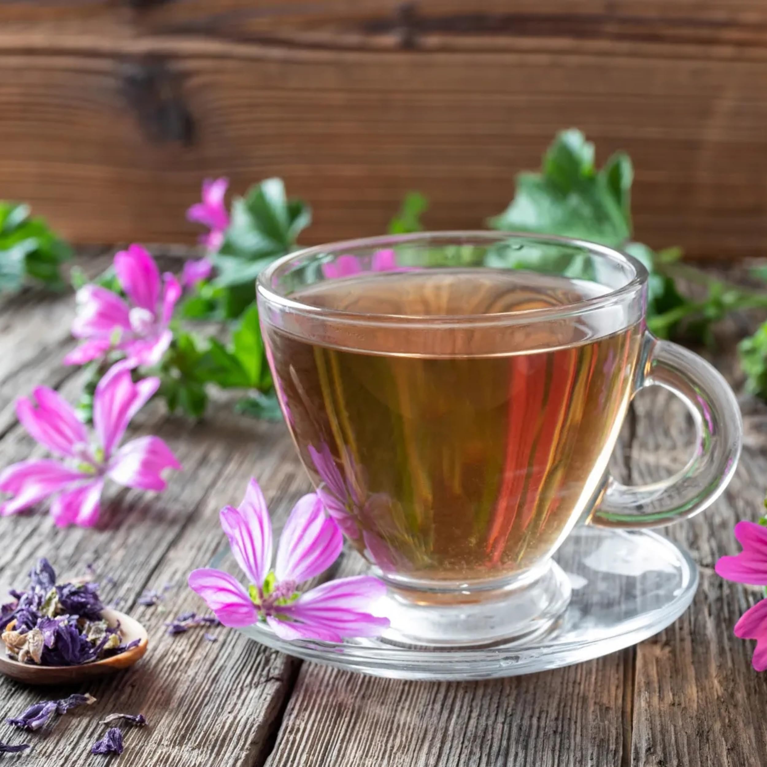Biokyma - Tisana Foglie e Fiori di Malva 1kg | Accademia della Tisana | Foglie e Fiori Interi e Secchi 100% Naturale | Confezione da 1000gr