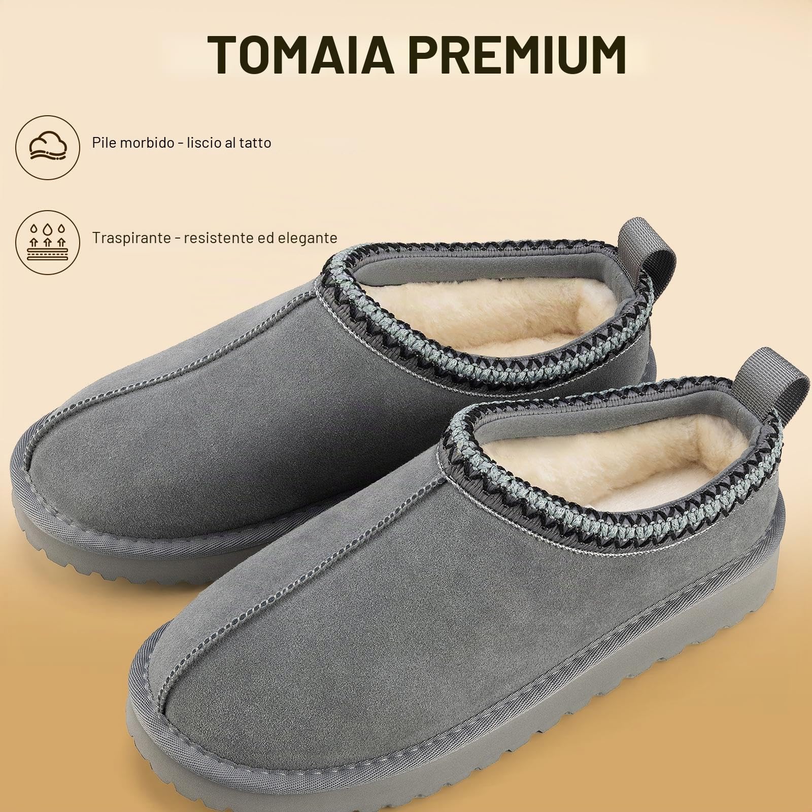 Mishansha Pantofole Donna Invernali Ciabatte Pelose Casa Taglie 36-42 | Pantofole Invernali, Scarpe Casa,Ciabatte Chiuse Calde e Comode, Antiscivolo,