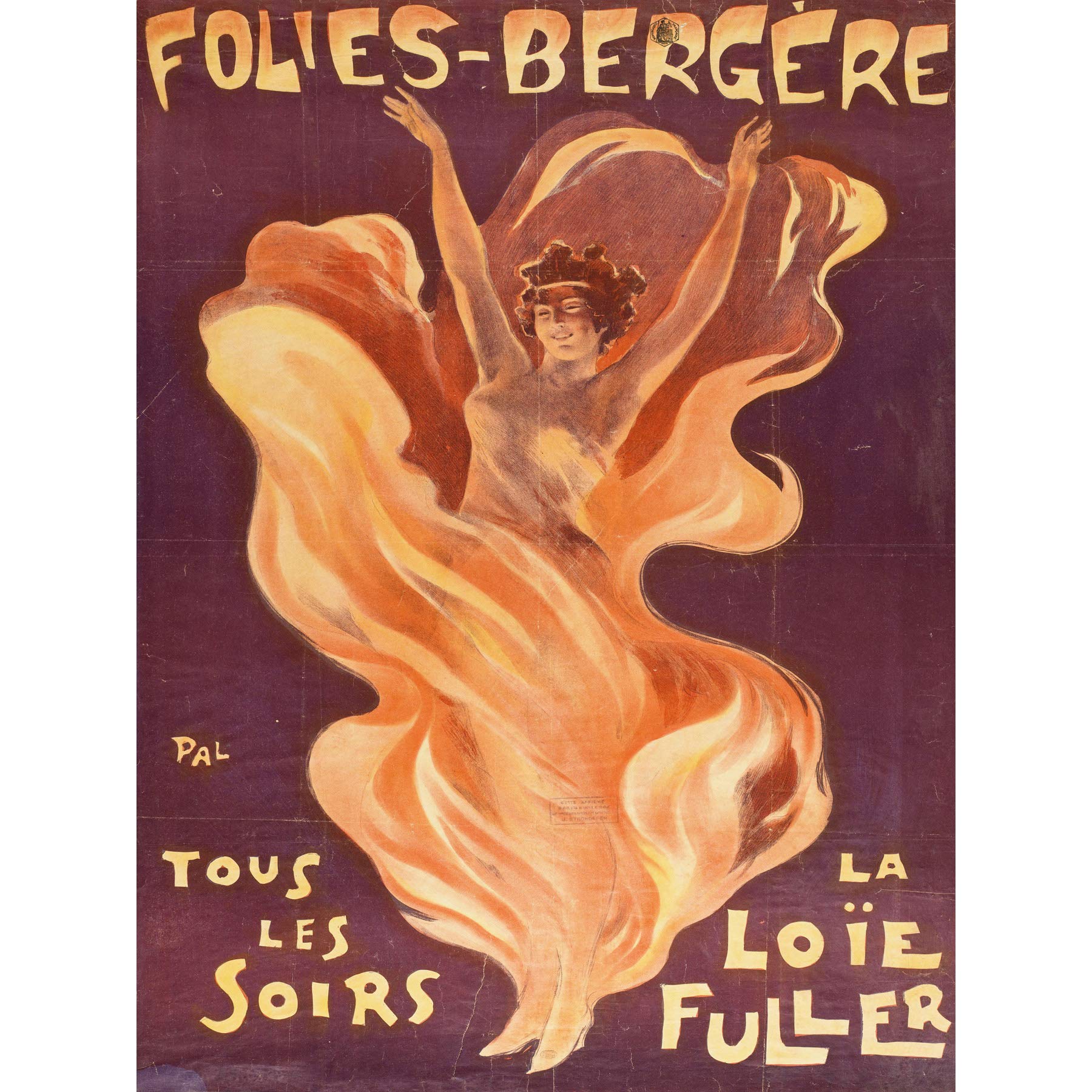 Pal Loie Fuller Dancer Folies Bergere Advert Large Wall Art Print Canvas Premium Mural