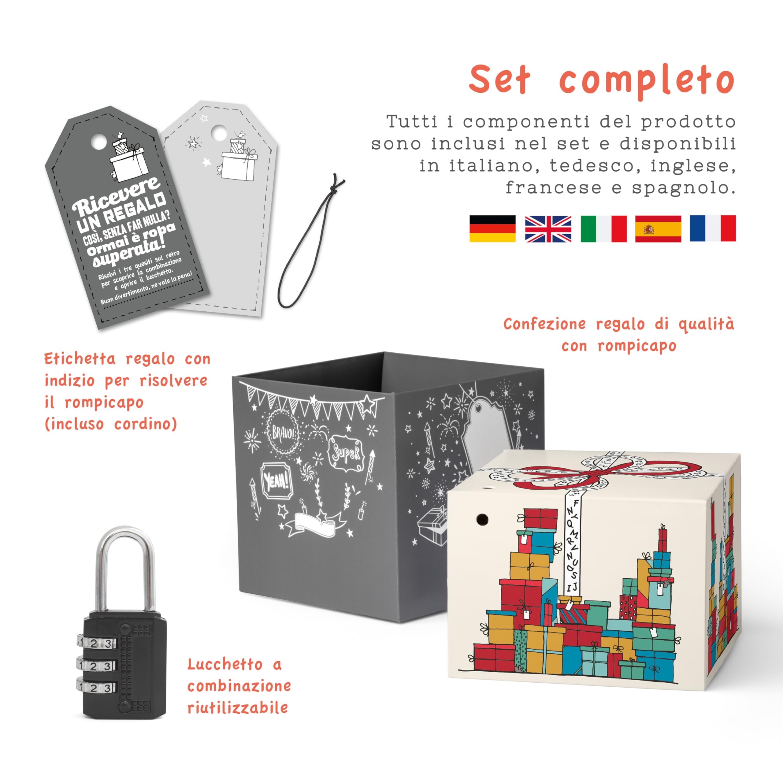 SURPRISA Scatola Regalo, Scatola Enigma per Regali in Denaro, Confezione Regalo di Compleanno per Donne, Rompicapo Regalo