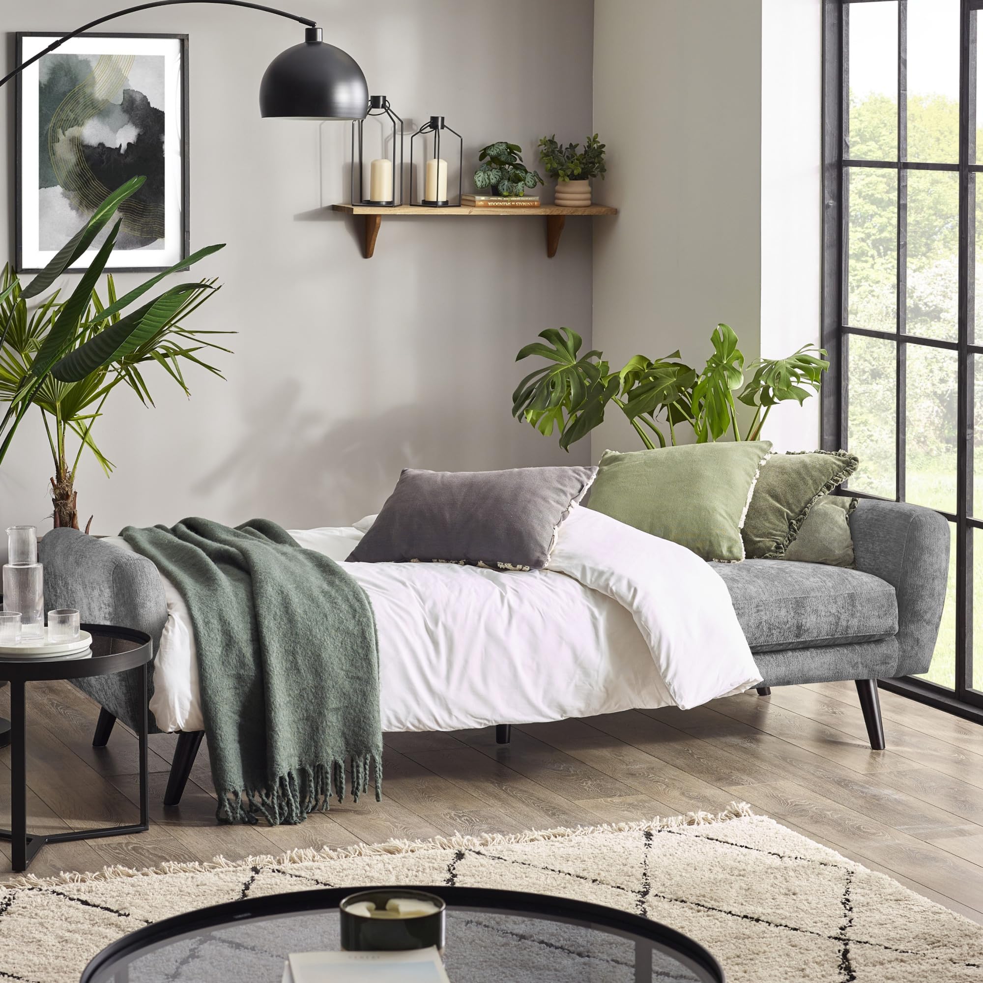 Julian Bowen Monza 2 Seater Dove Fabric Sofa Bed