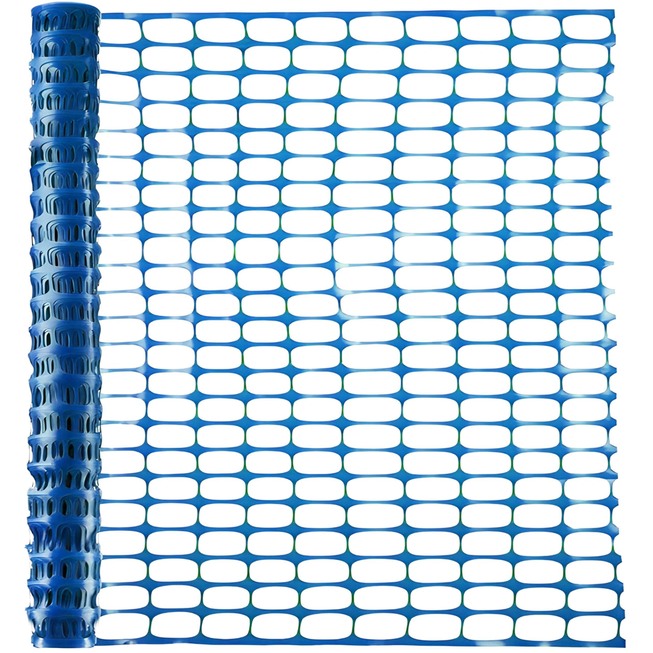 Clôture de sécurité temporaire en plastique robuste pour la construction, les chantiers, le jardin, les animaux domestiques et les événements en orange, vert, bleu (bleu)