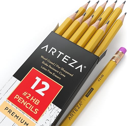 Miniatura 6 de Arteza HB Pencils #2, paquete de 72, lápices de grafito con carcasa de madera a granel, preafilados, con borradores sin látex, suministros de