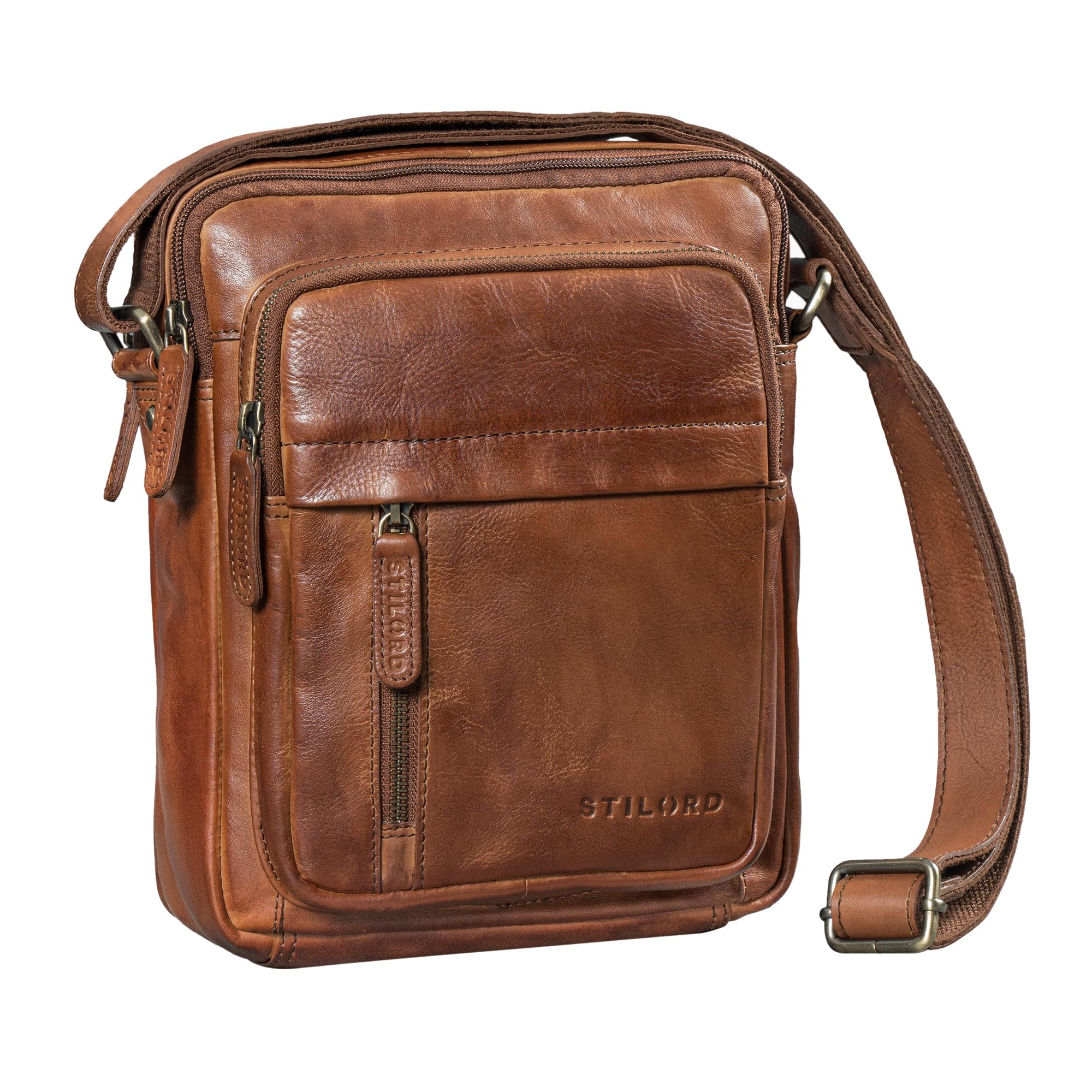 STILORD "Ivano Borsa a Tracolla Piccola Uomo in Pelle Crossbody Bag Borsa Messenger Bag Compatta Borsello da Spalla in Vera Pelle per Tablet 10,9 Pollici Colore:maraska - marrone