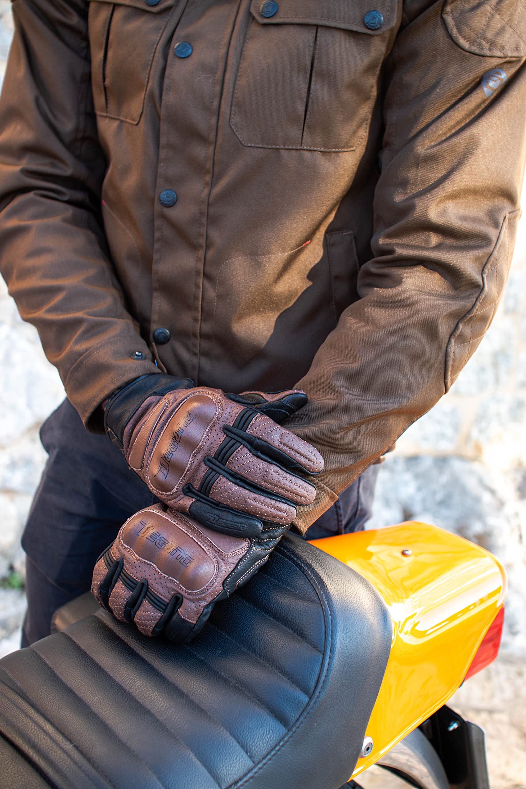 Daytona Pro | Guantes Moto Piel Hombre para Verano | Guante de Moto Cuero con Protecciones EVA en Nudillos y Dedos - Óptima Circulación del Viento en Verano - Accesorios Moto