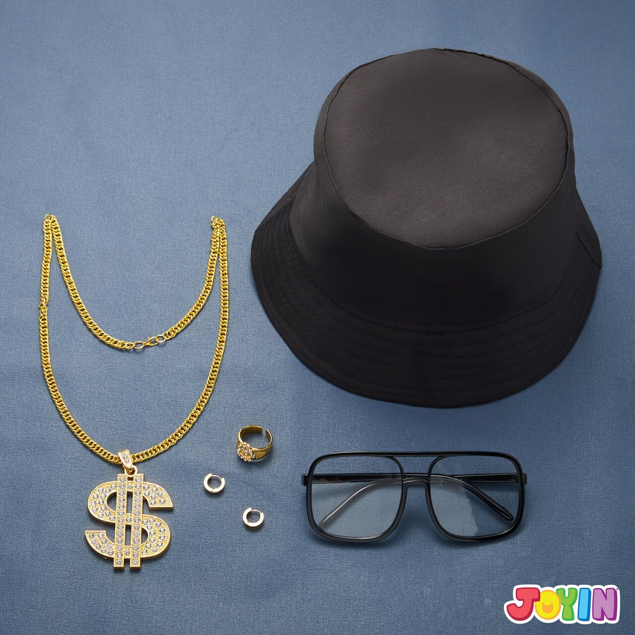 7 Pieces Hip Hop Costume Kit Old Style Cool Rapper Outfits Sunglasses