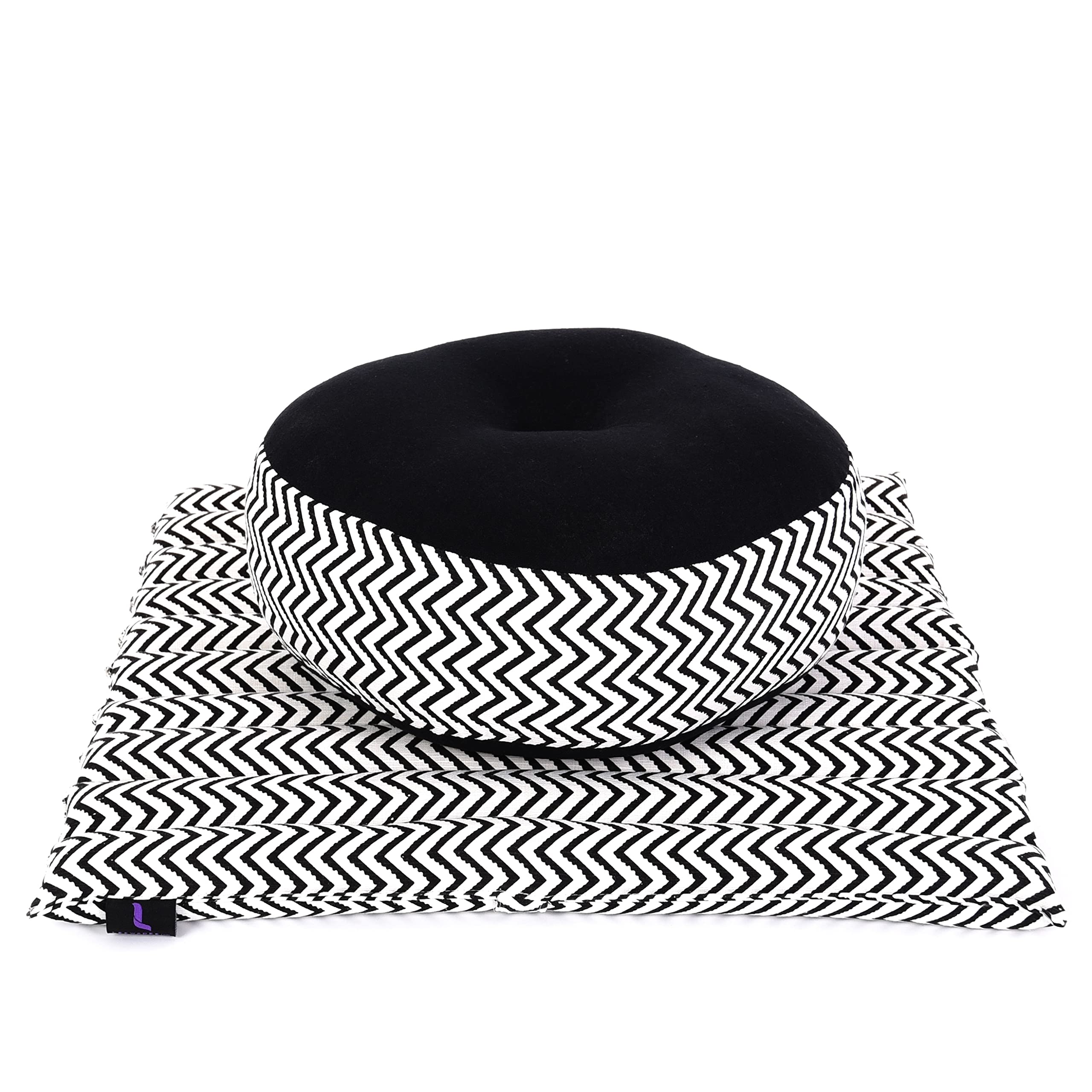 Leewadee Compact Meditation Cushion Zafu & Zabuton Set 50 x 50 cm Kapok โ image 1
