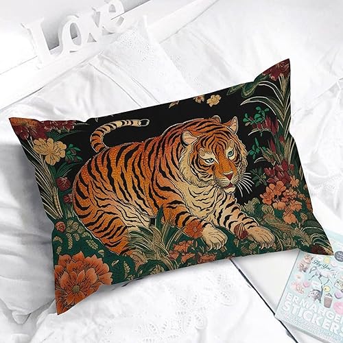 Vista 366 de ArogGeld Chinoiserie - Funda de cojín con estampado de leopardo y guepardo fucsia, con manchas de animales de vaca, color rosa oscuro, decoración