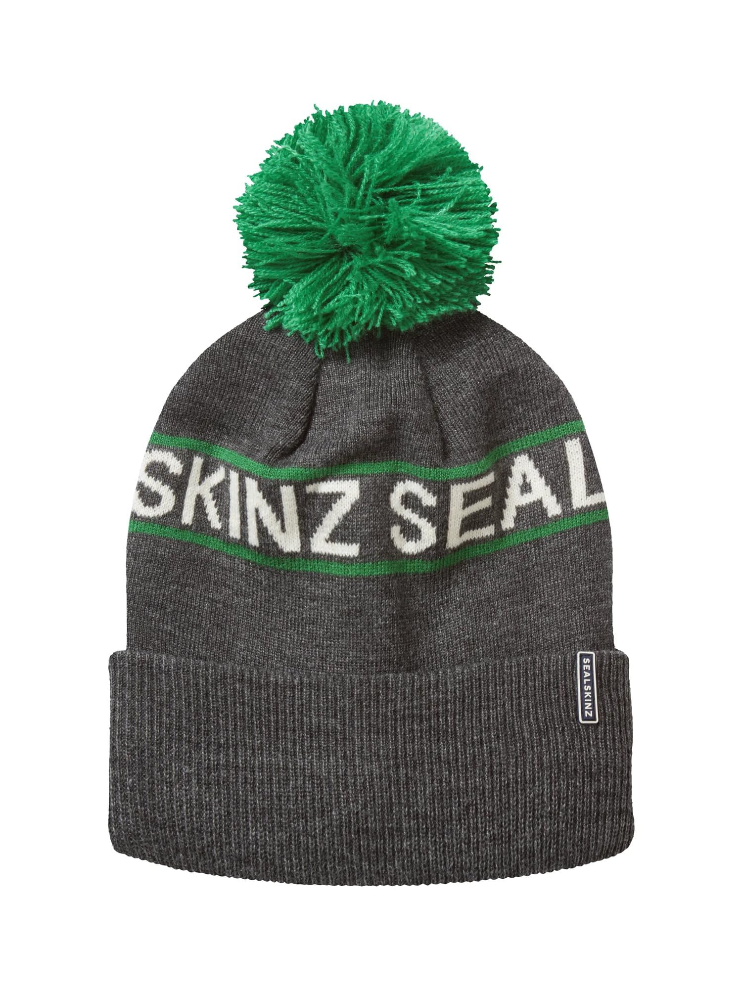 SEALSKINZ Heacham Waterproof Cold Weather Icon Bobble Hat Dark Grey Marl