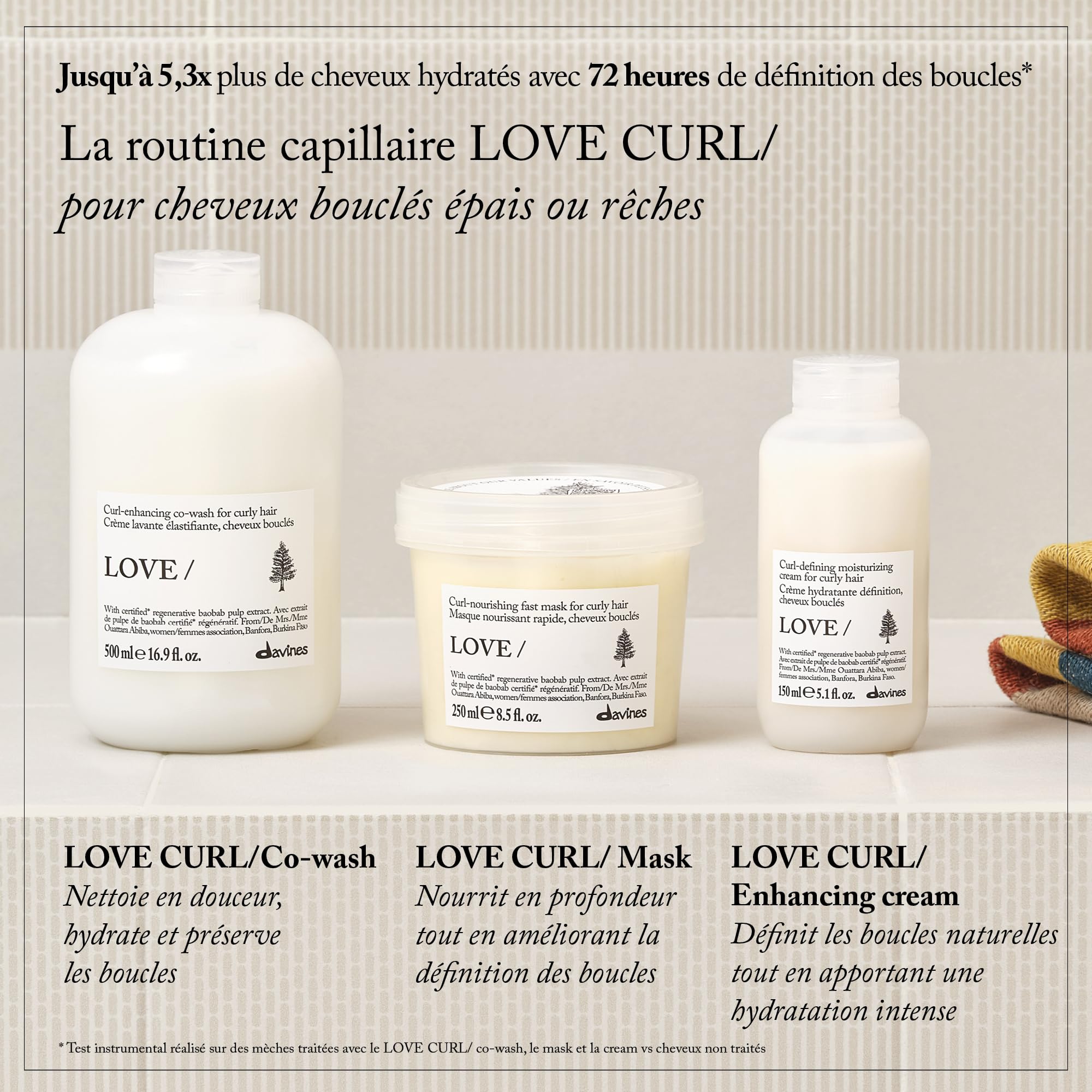 Davines LOVE CURL Crème nettoyante, shampooing et revitalisant, 500 ml
