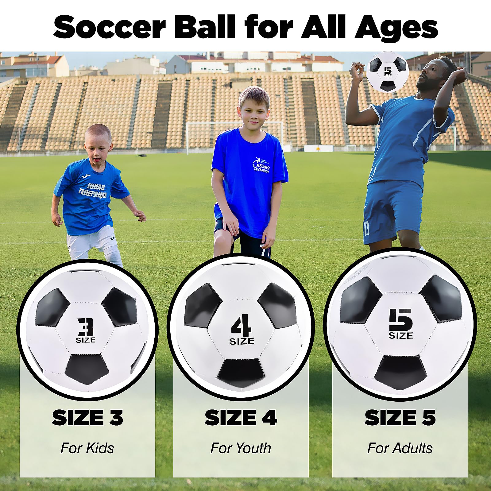 ELKCIP 6-Pack Deflated Soccer Balls With Pump & Bag – Sizes 3, 4, 5 For Indoor/Outdoor Training, Games, Team Practice