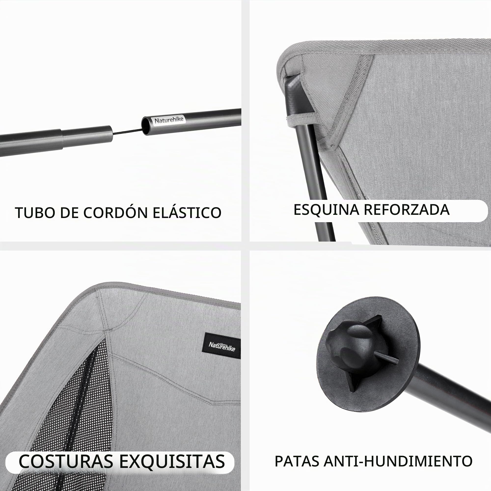 Naturehike Silla de Camping Plegable portátil Ultraligera con Bolsa de Transporte, Silla de Pesca Ligera, desmontaje rápido y Montaje, para Camping, pícnic al Aire Libre