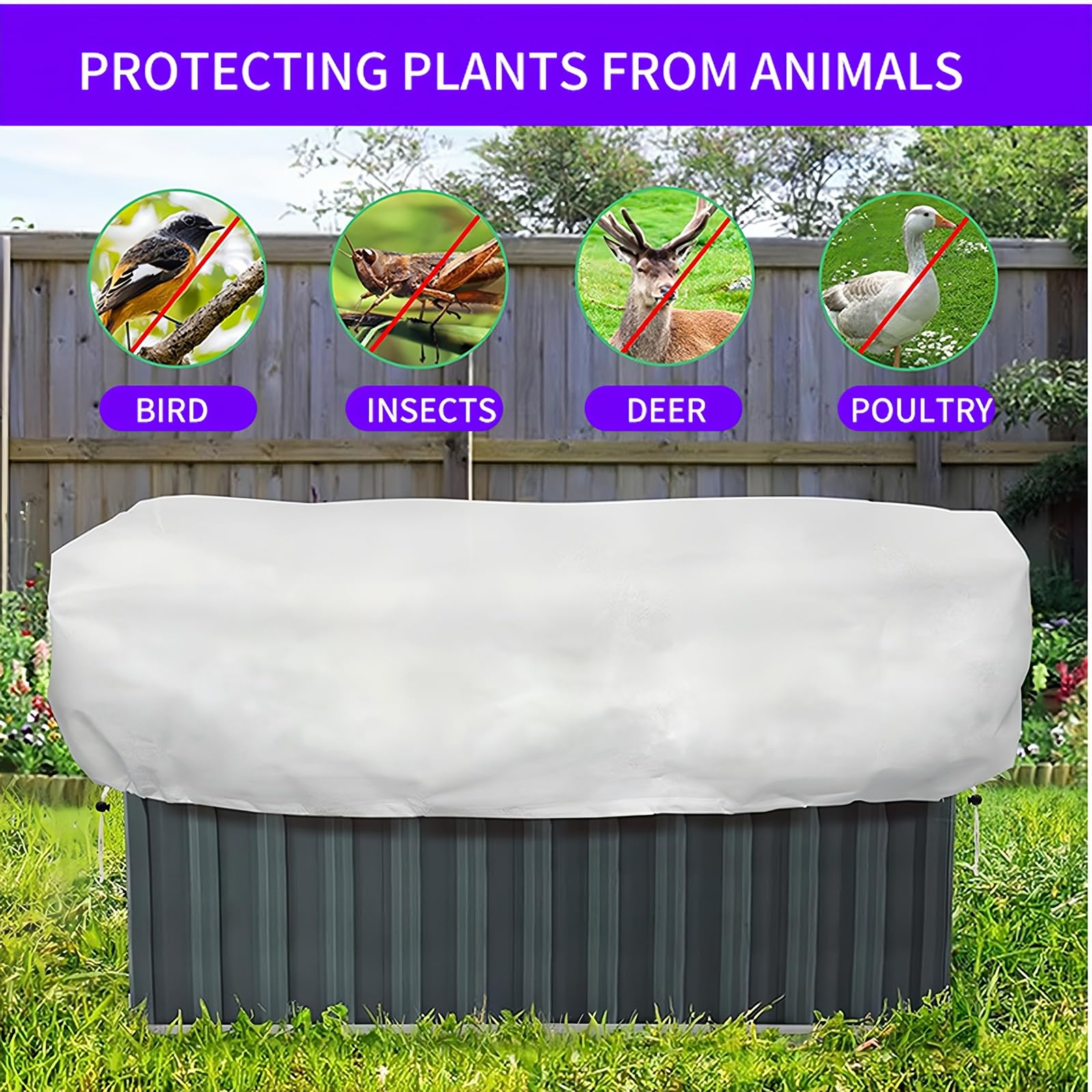 Plant Protectors - Manta de protección contra heladas para jardín al aire libre con cordón para uso en jardín, material duradero