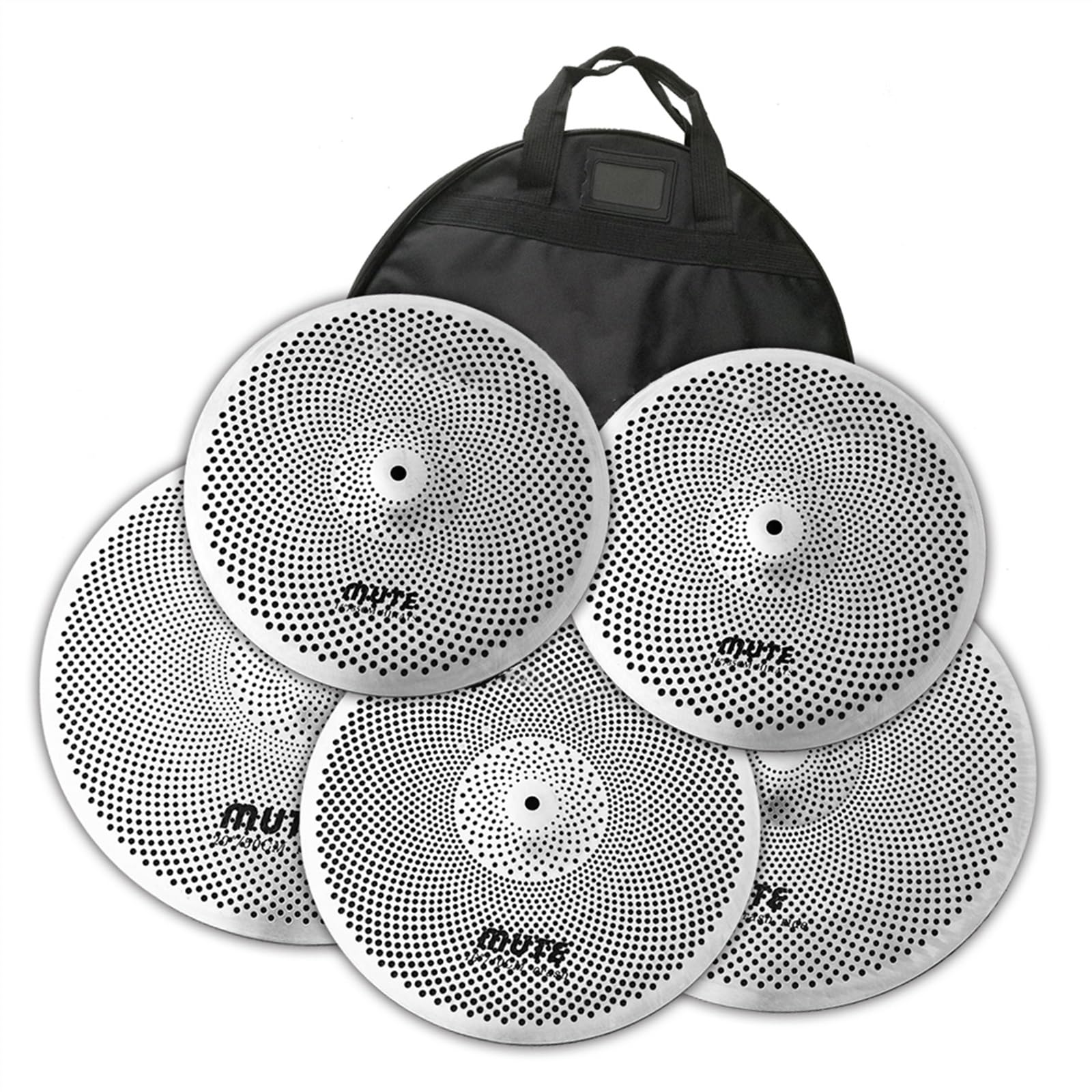 Cymbale Muette À Faible Volume De Couleur Argentée 14 '' Hi Hat + 16 '' Crash + 18 '' Crash + 20 '' Ride pour La Pratique Cymbales pour débutants