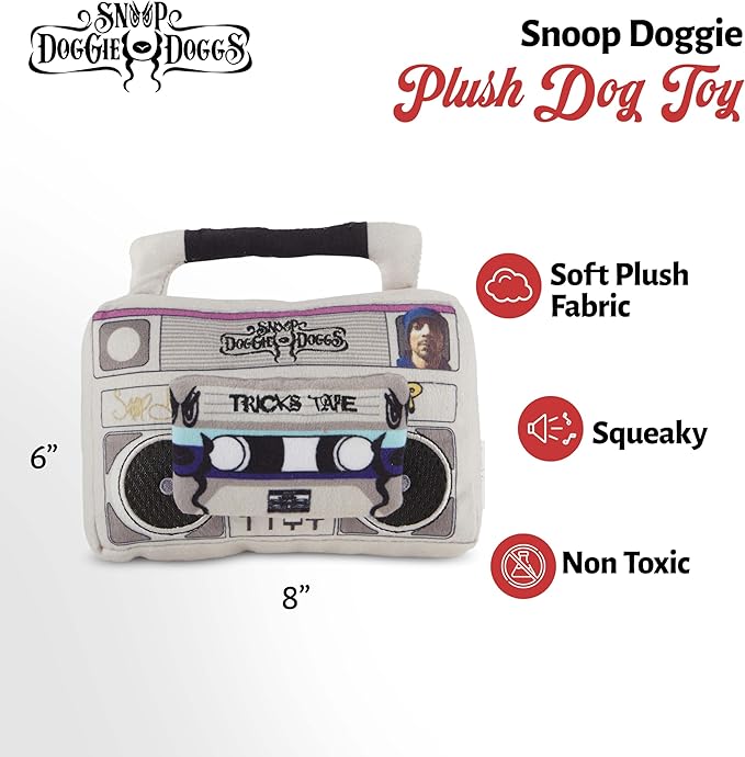 Juguete para Perros Squeaky Snoop Doggie Dogs Plush Boombox y Cassette miniatura 3