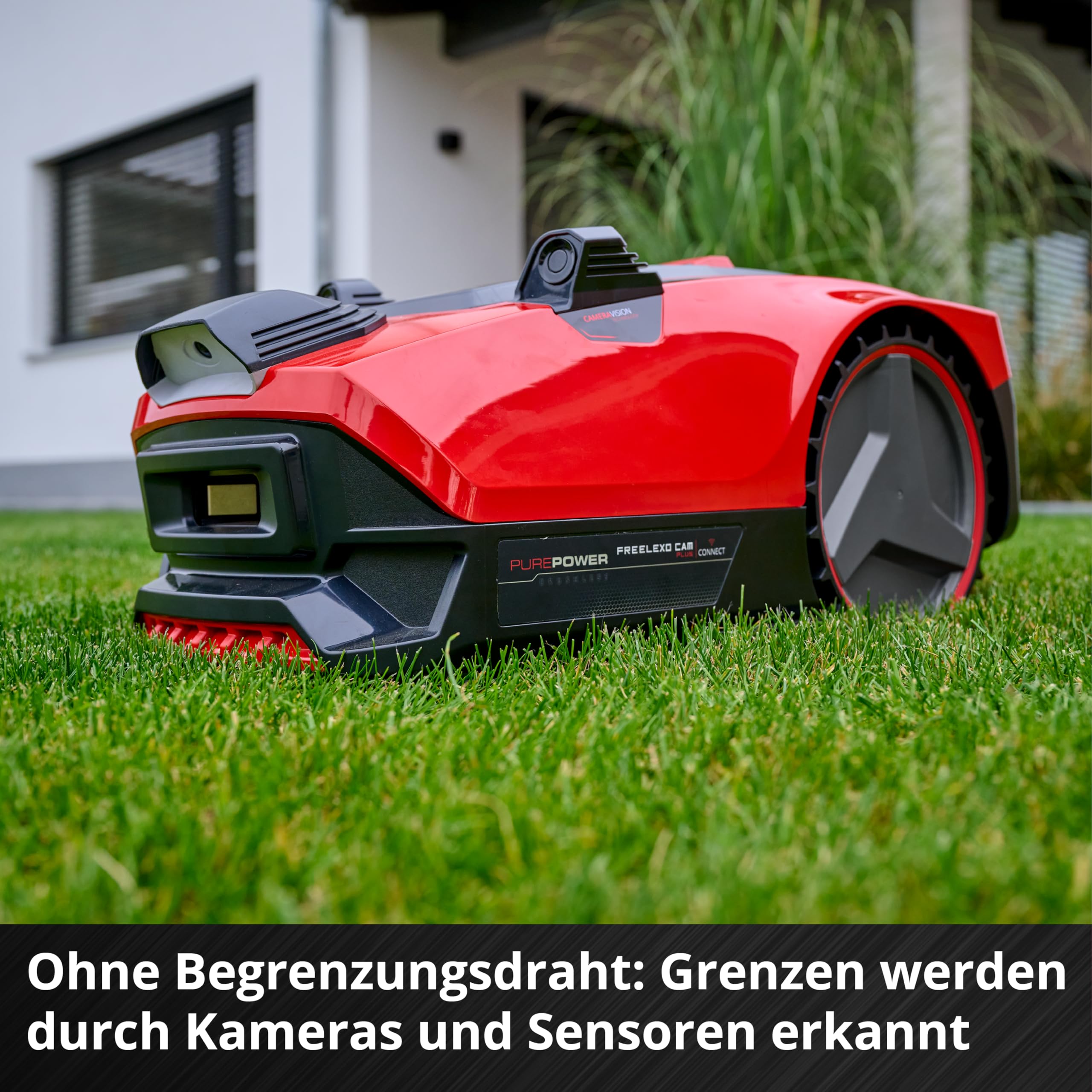 Einhell Mähroboter FREELEXO CAM Plus 600 Power X-Change (18 V, Kamera statt Begrenzungsdraht, für 600 m², WiFi, Brushless, bis 25% Steigung, inkl. 4,0 Ah Plus Akku)