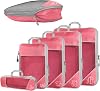 5-piece compression packing cube set for travel compression packing cube for organizing your luggage Ultralight storage bag Case organizer for backpack & suitcase pink