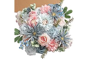 DIY Blue Pink Artificial Flowers Combo Box Set