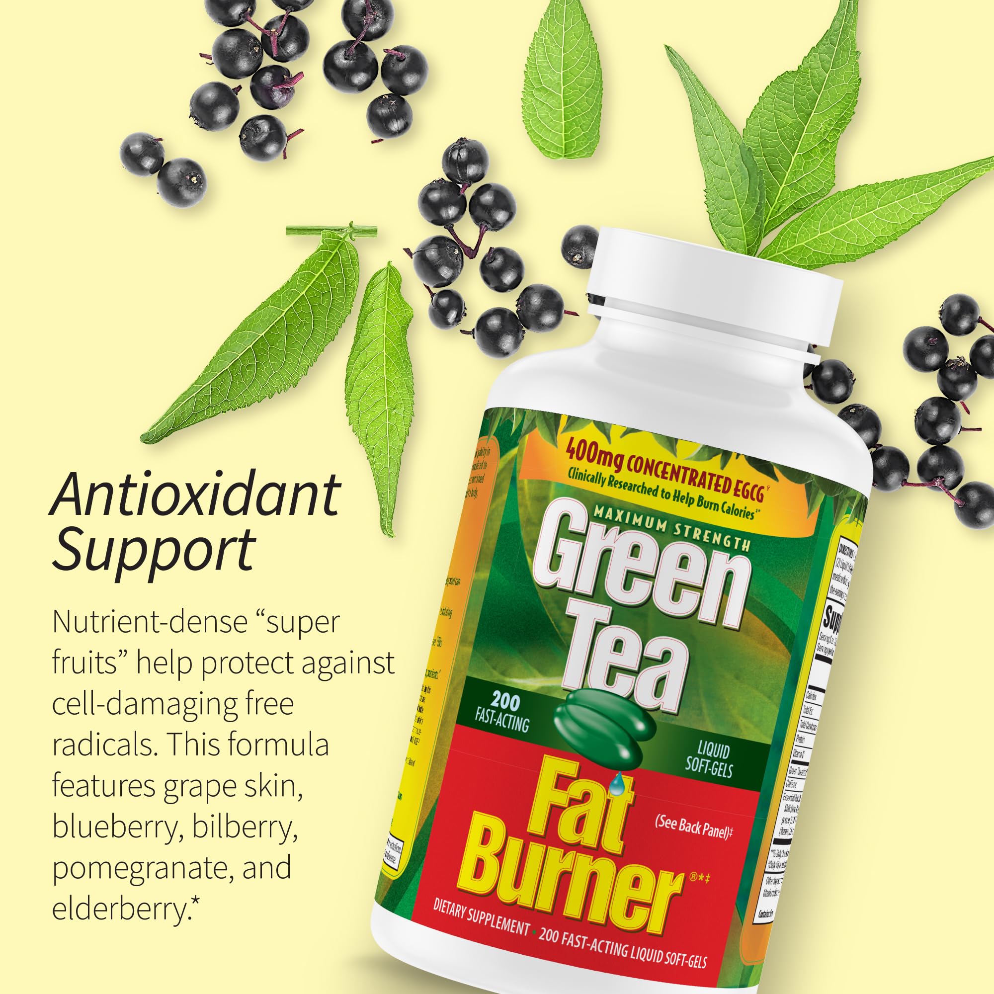 Applied Nutrition Green Tea Fat Burner Metabolism Support 200 Softgels — Amazon image 2