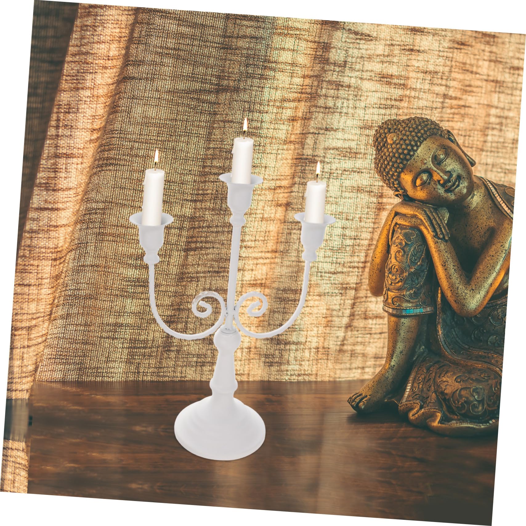 Candelabro de Hierro Europeo de 3 Brazos, Decoración Delicada para Hogar y Eventos, Adecuado para Centro de Mesa en Inauguraciones y Regalos