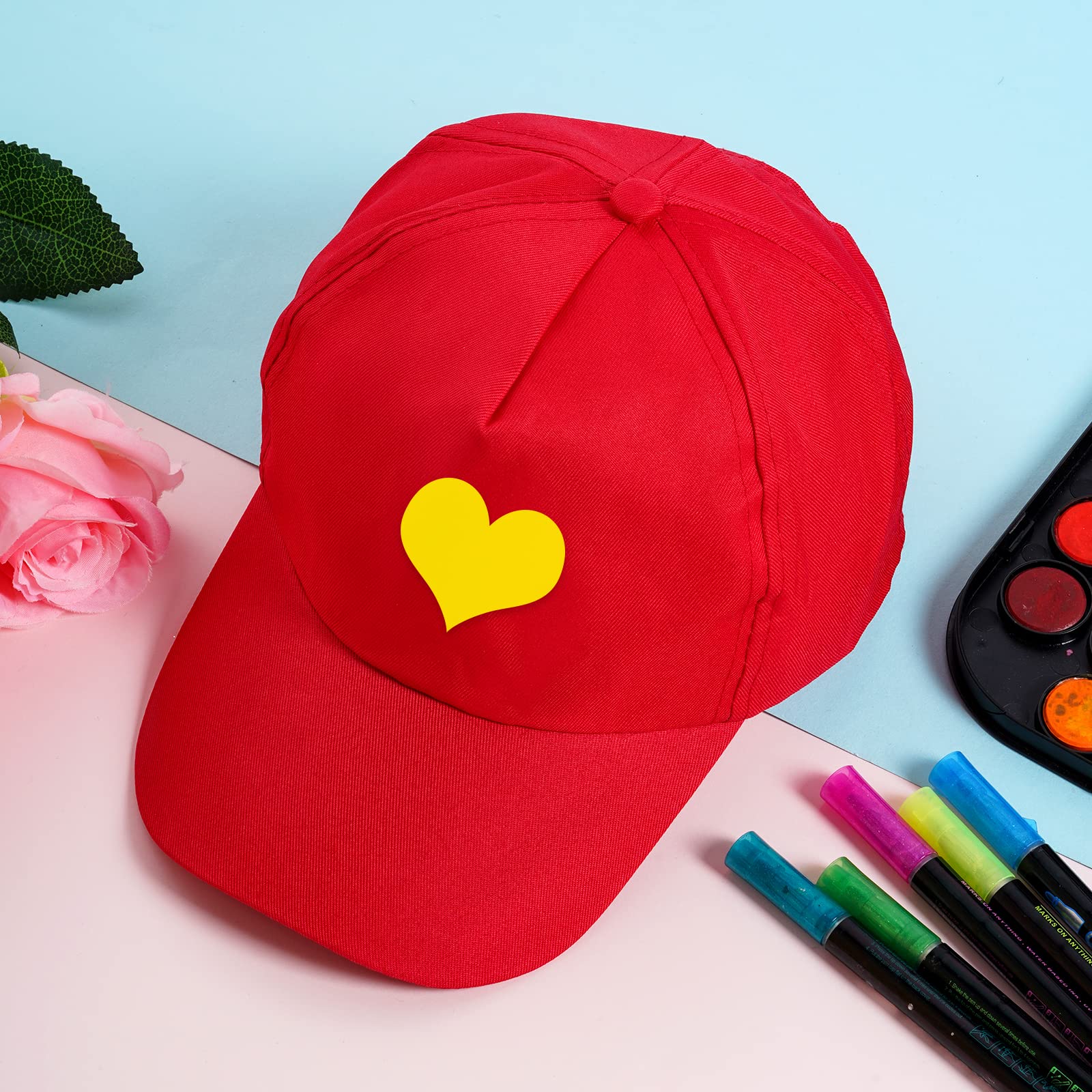 Yookat 10 cappellini da baseball per bambini fai da te cappelli rossi fai da te cappelli da baseball per bambini cappelli da baseball per fai da te (rosso)