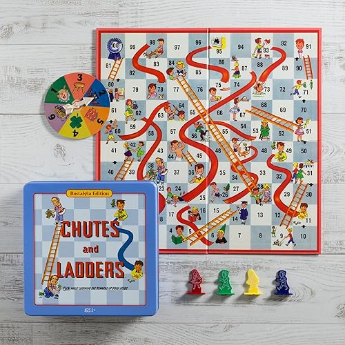 Miniatura 2 de WS Game Company Chutes and Ladders Nostalgia Edition Juego de mesa en lata coleccionable