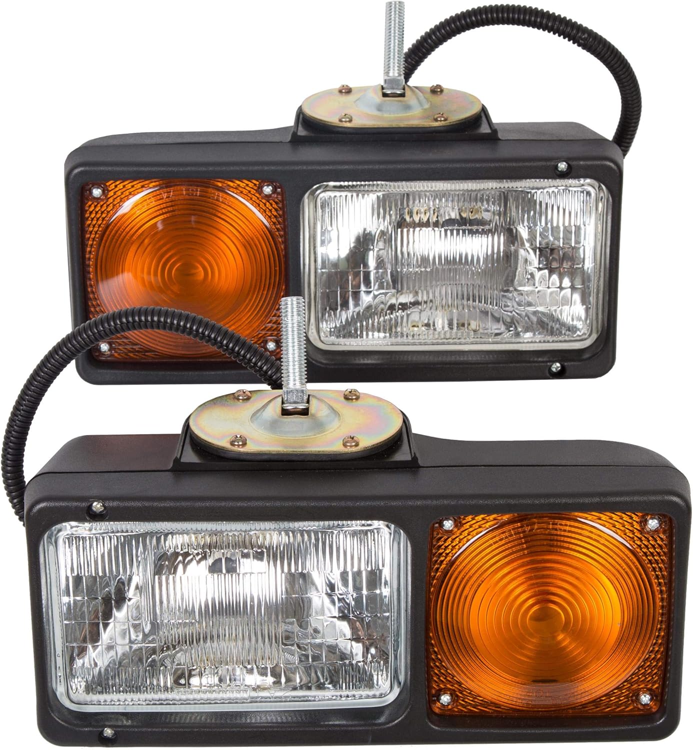 HECASA Universal Trunk Snowplow Lights Plastic Clear Lens+Black Housing